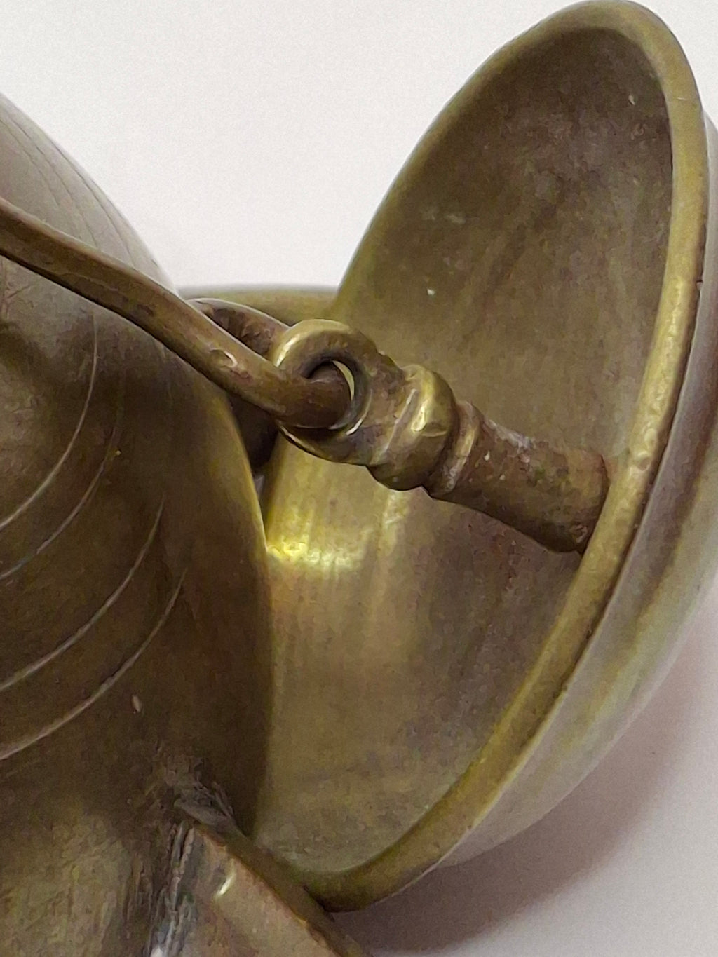 Antique Late 18th or Early 19th C Italian Brass Miniature Judenstern Hanging Oil Lamp