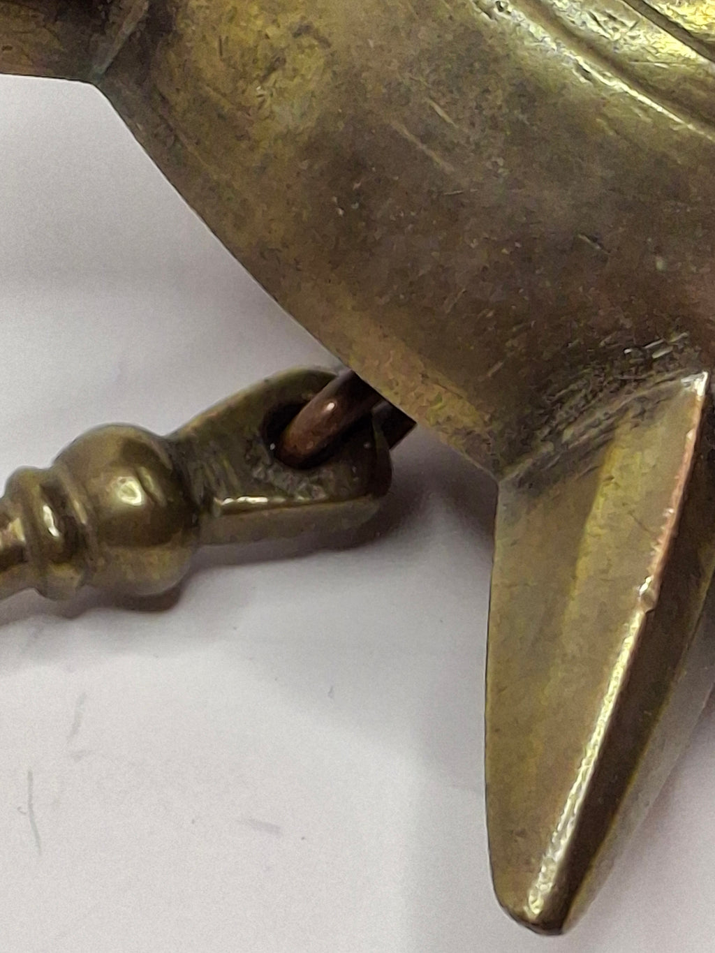 Antique Late 18th or Early 19th C Italian Brass Miniature Judenstern Hanging Oil Lamp