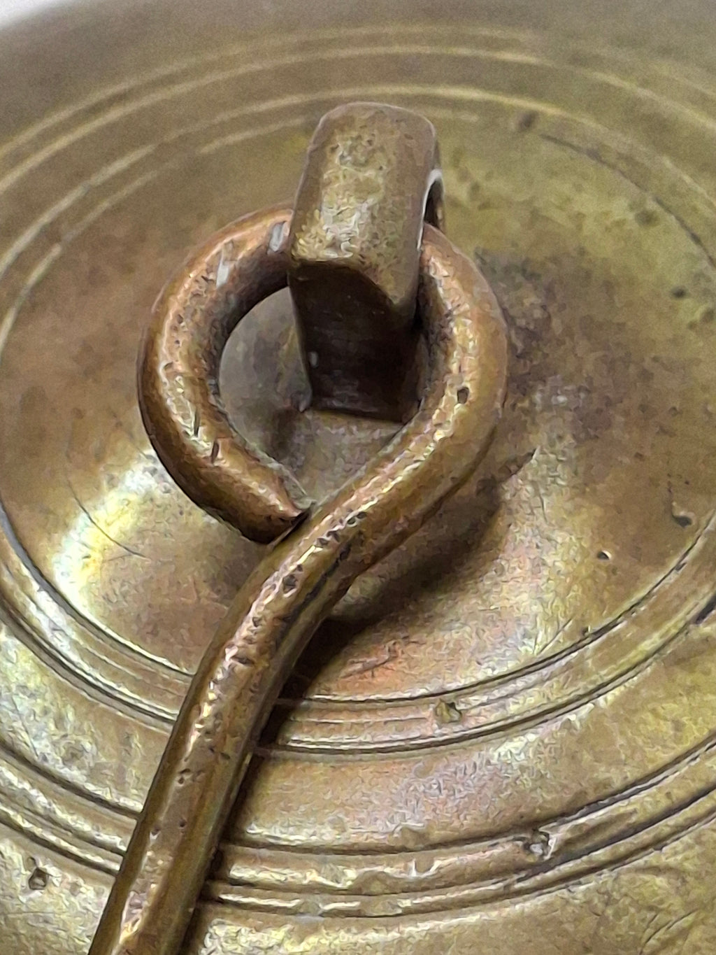 Antique Late 18th or Early 19th C Italian Brass Miniature Judenstern Hanging Oil Lamp