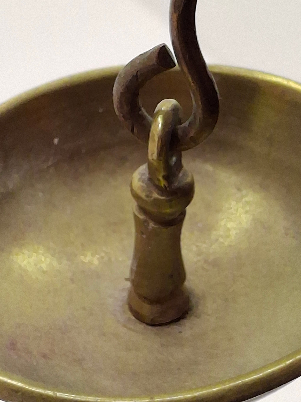 Antique Late 18th or Early 19th C Italian Brass Miniature Judenstern Hanging Oil Lamp