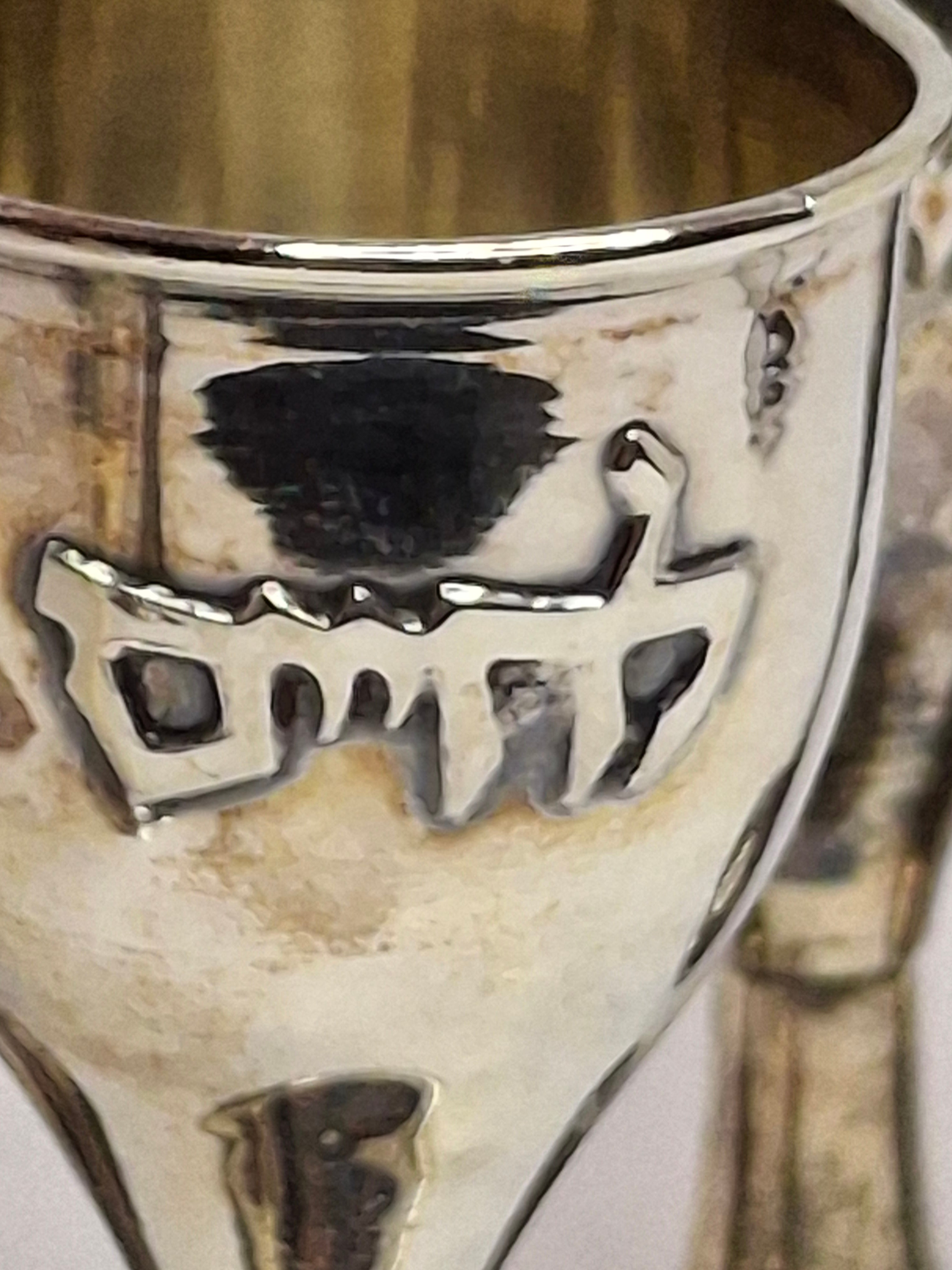Set of 6 Vintage Mini Sterling Silver Kiddush Cups with Hebrew "L'Chaim" Inscription - 925 Marked, Total 75g