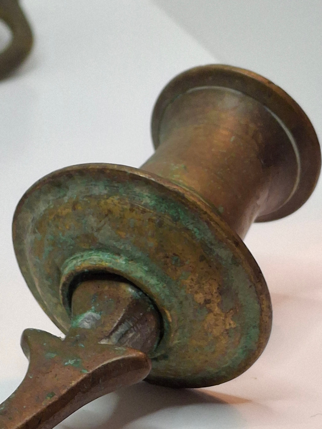 Rare Antique 19th C. Polish Bronze Sabbath Candelabrum w/ Star of David & Detachable Arms – 19" Heavy Judaica Menorah