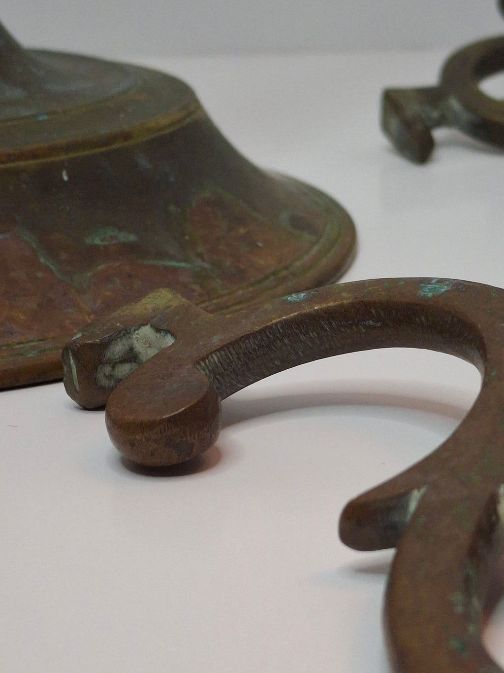 Rare Antique 19th C. Polish Bronze Sabbath Candelabrum w/ Star of David & Detachable Arms – 19" Heavy Judaica Menorah