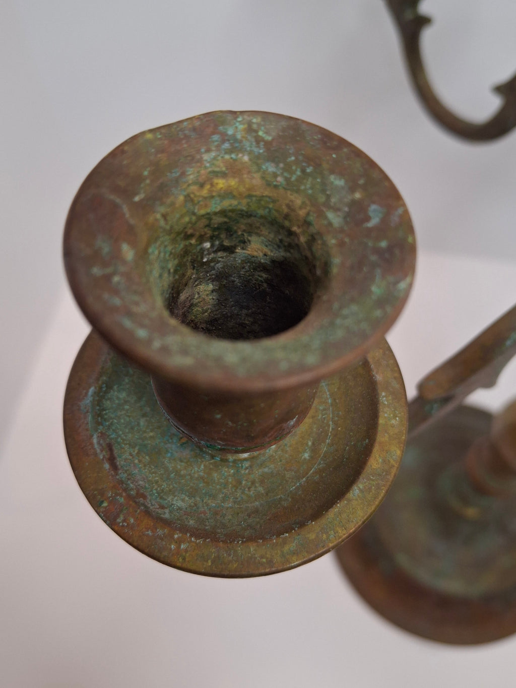 Rare Antique 19th C. Polish Bronze Sabbath Candelabrum w/ Star of David & Detachable Arms – 19" Heavy Judaica Menorah