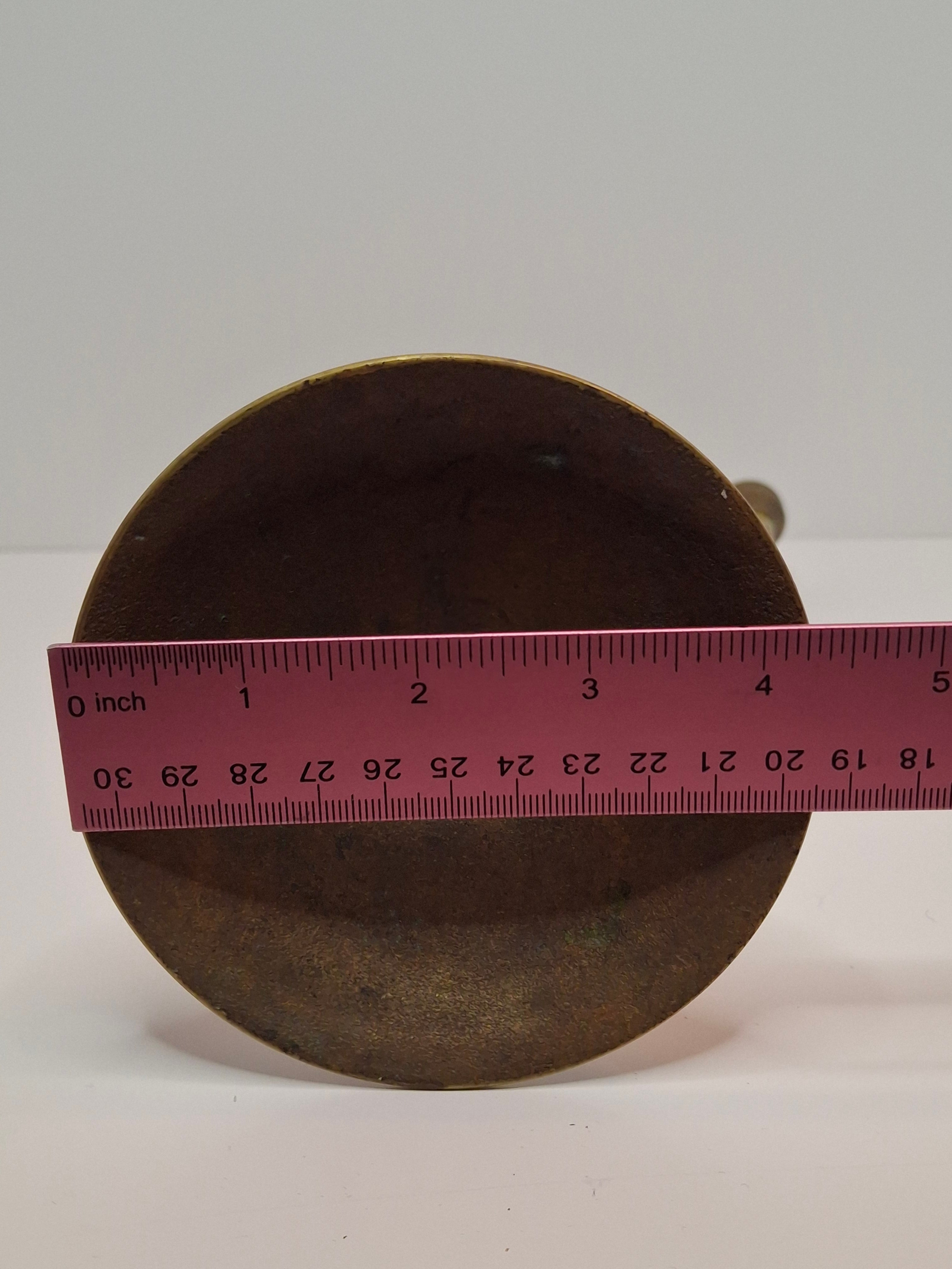 Matching Pair Vintage Brass Menorahs: 7-Branch Temple Judaica Set