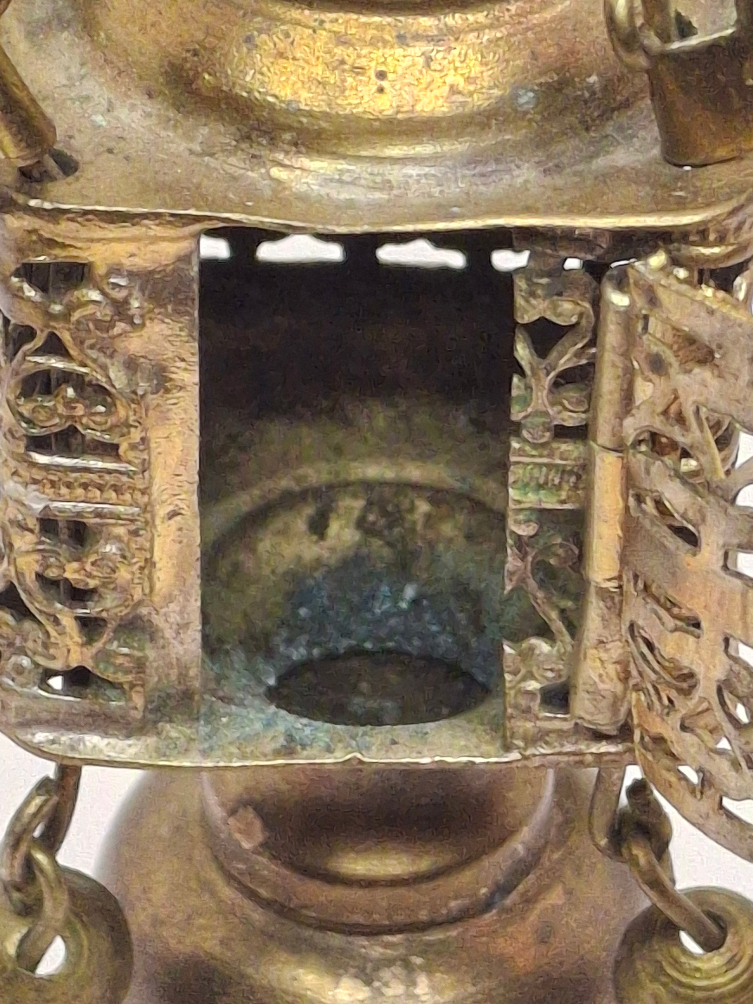 Vintage 1950s Israeli Bronze Besamim Spice Tower Box - Judaica Havdalah