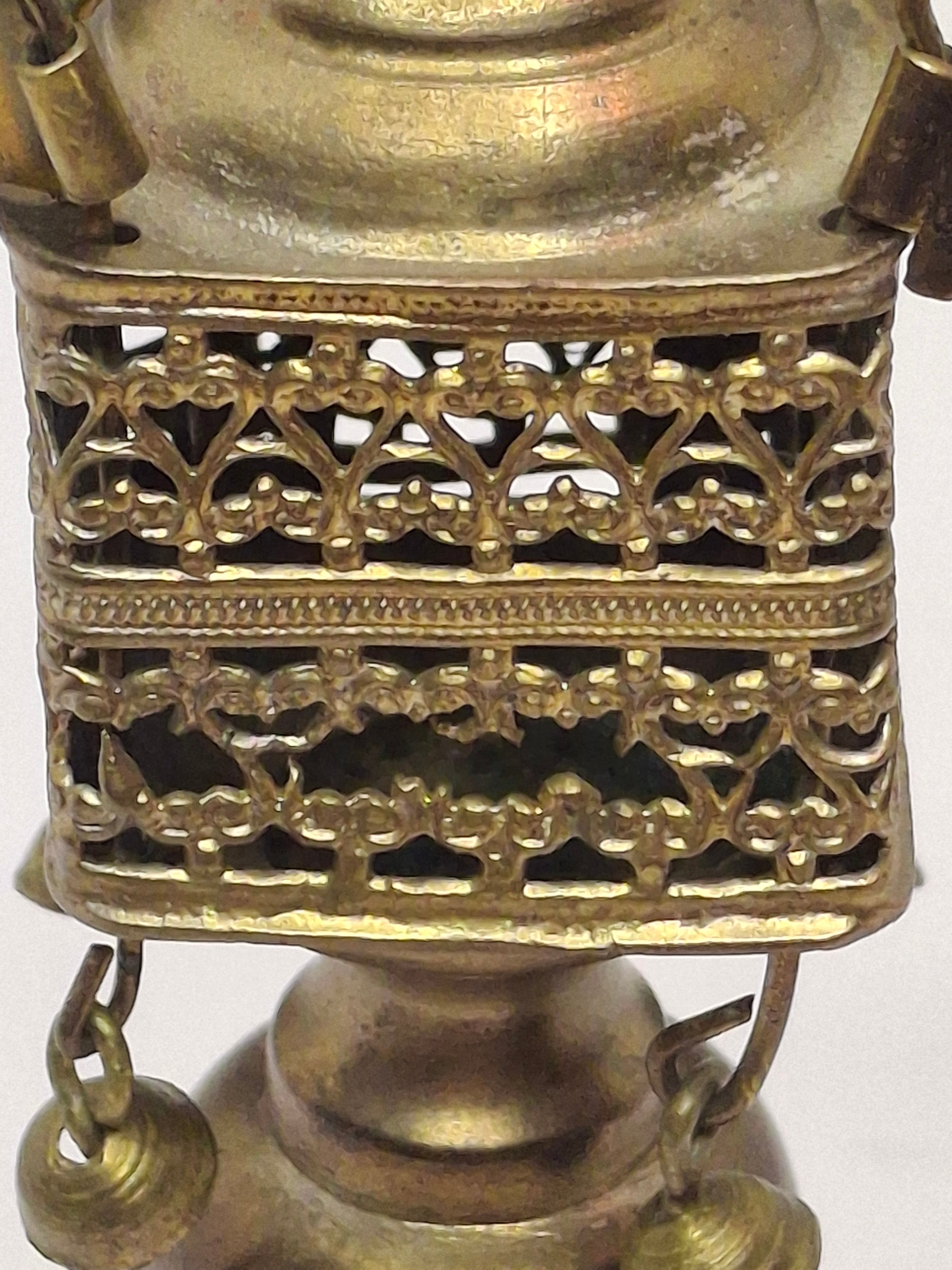 Vintage 1950s Israeli Bronze Besamim Spice Tower Box - Judaica Havdalah