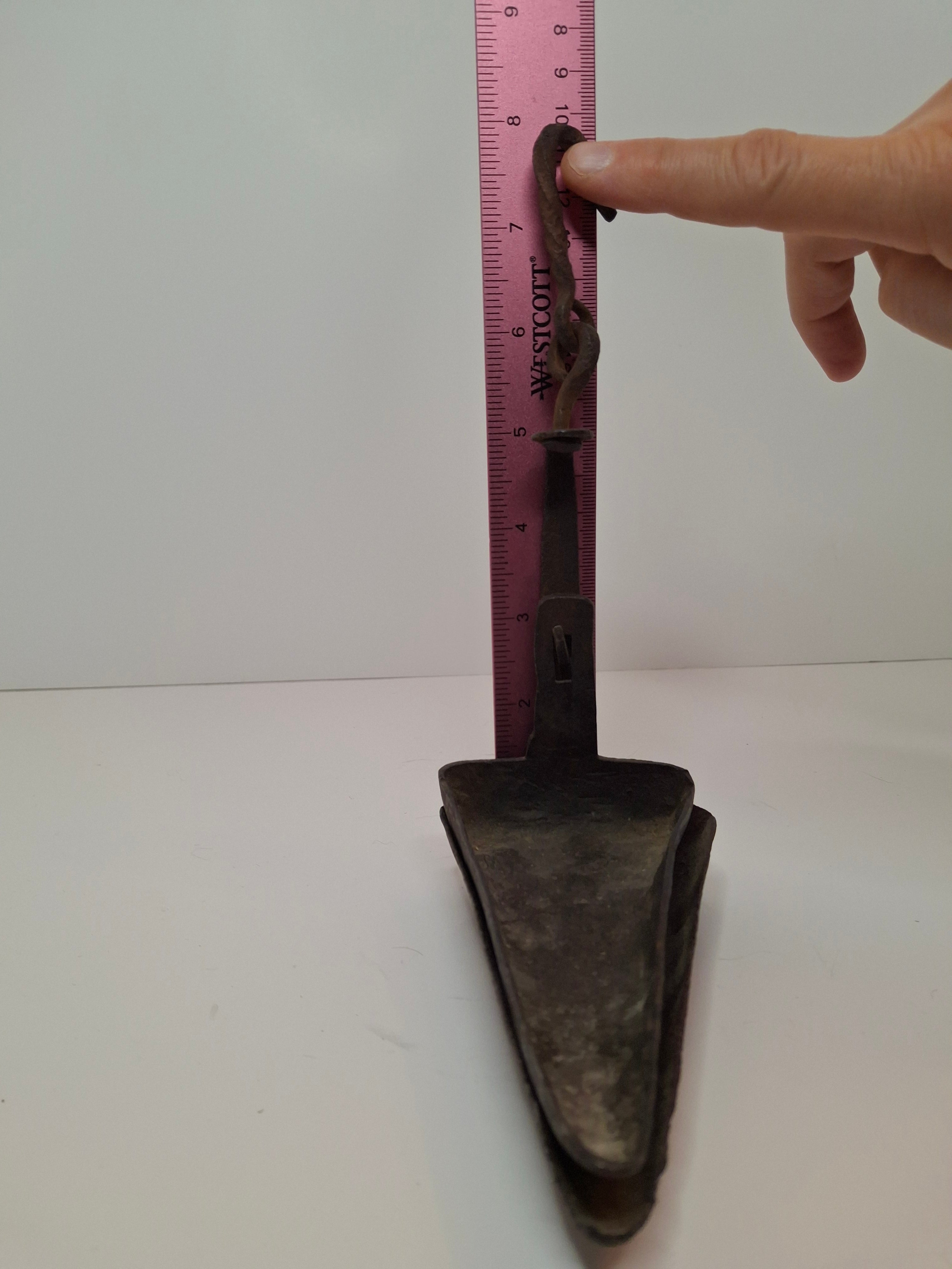 Museum Grade 18th C Hand Forged Wrought Iron Phoebe Lamp Double Crusie Cruise