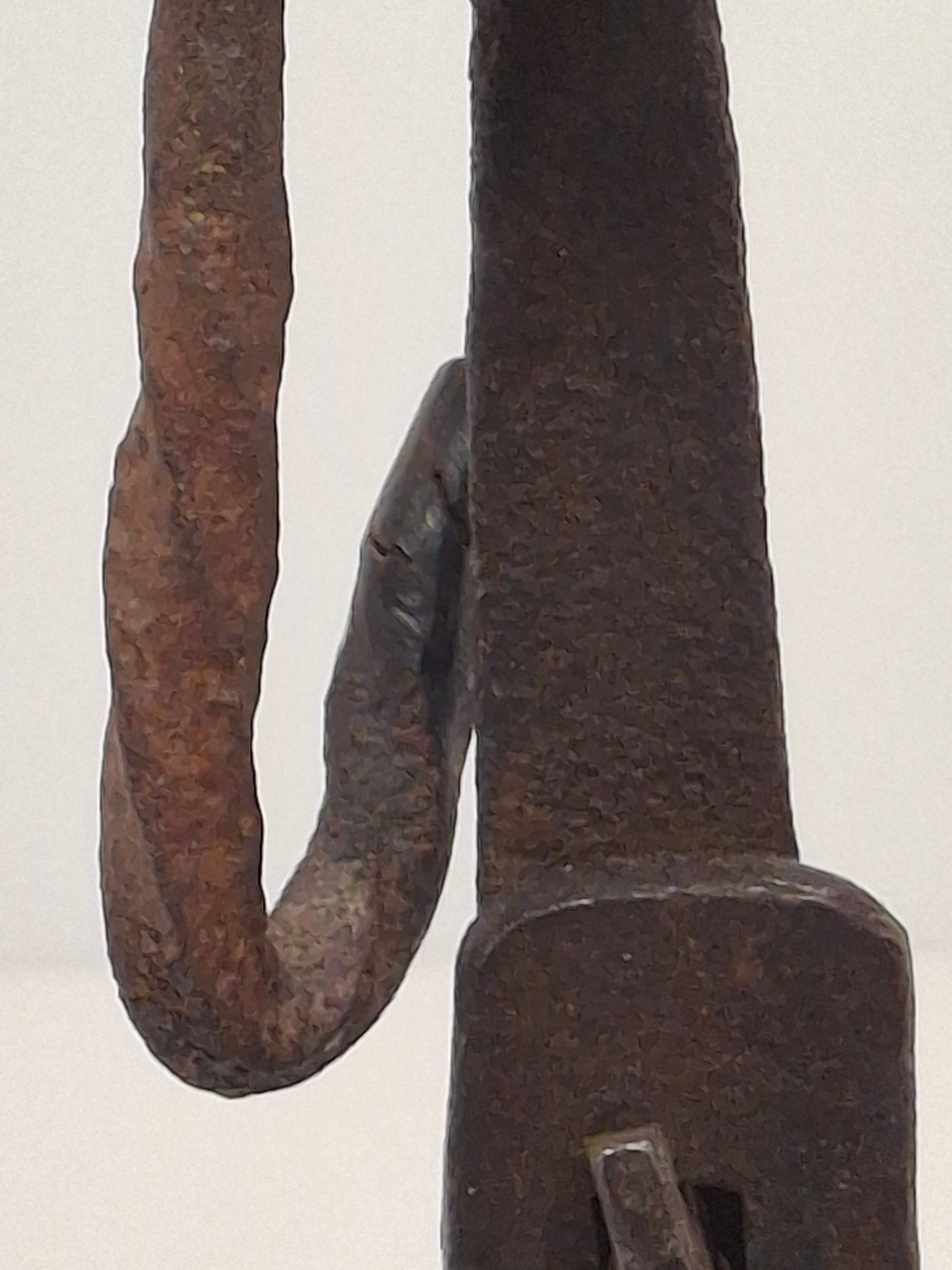 Museum Grade 18th C Hand Forged Wrought Iron Phoebe Lamp Double Crusie Cruise
