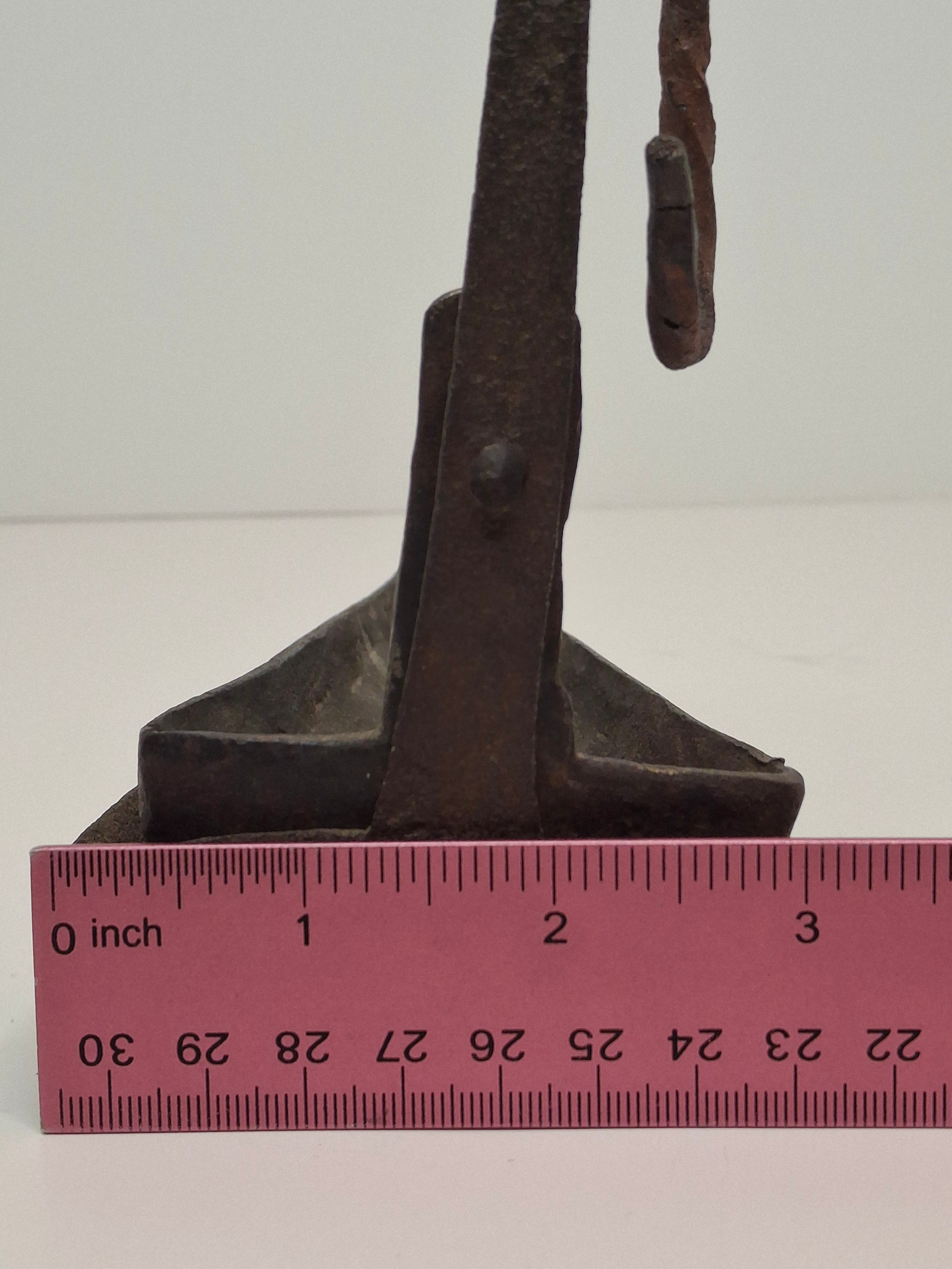 Museum Grade 18th C Hand Forged Wrought Iron Phoebe Lamp Double Crusie Cruise