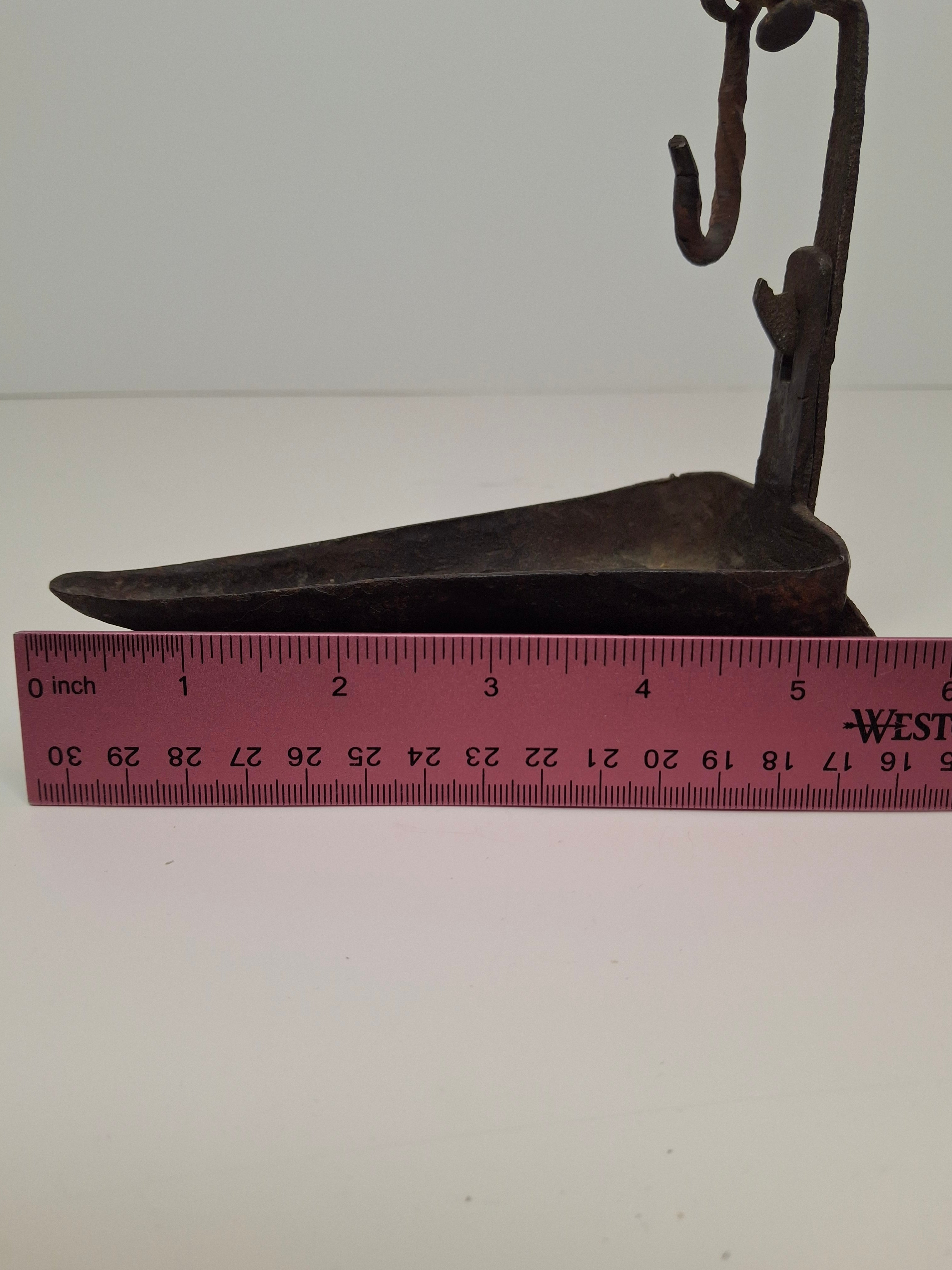 Museum Grade 18th C Hand Forged Wrought Iron Phoebe Lamp Double Crusie Cruise