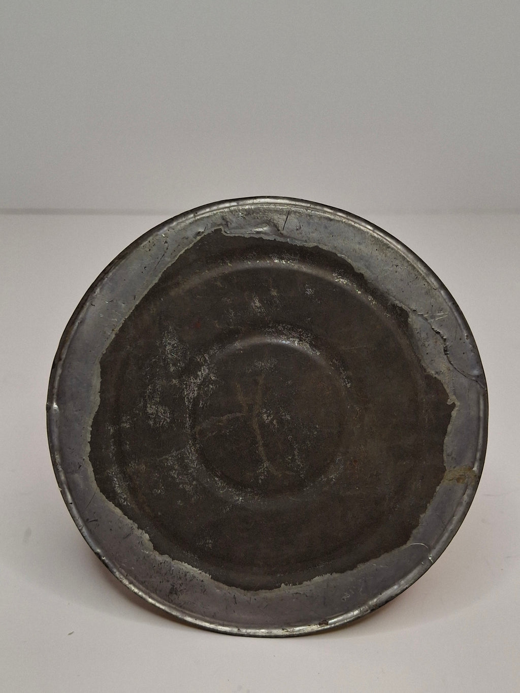 Rare Complete Late 19th Century Antique Brass Finger Lamp Original Round Wick Burner, Chain, Cap