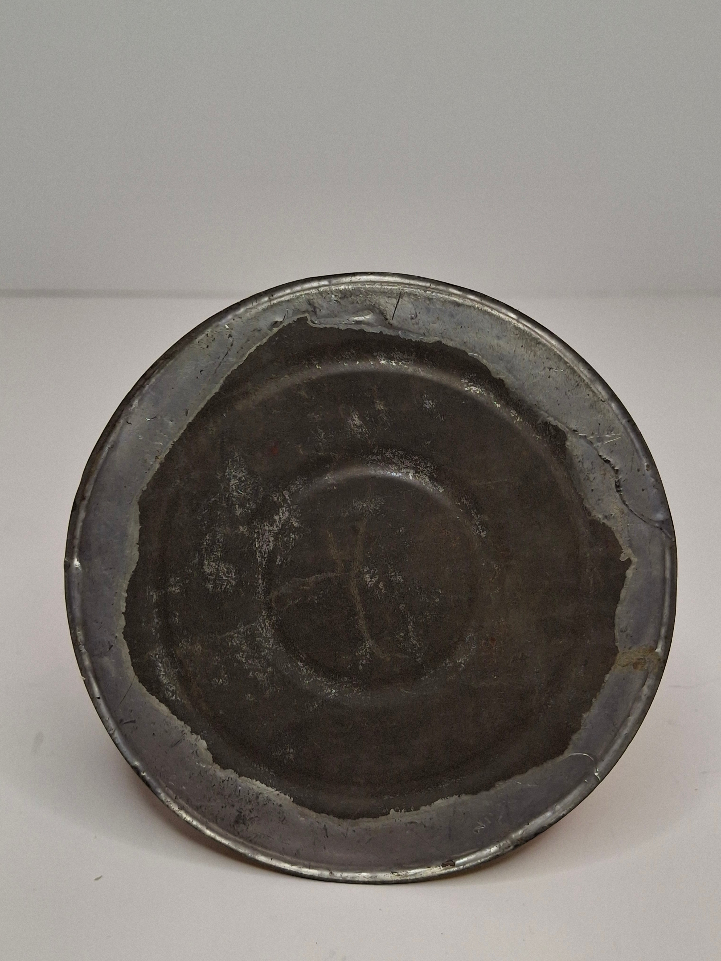 Rare Complete Late 19th Century Antique Brass Finger Lamp Original Round Wick Burner, Chain, Cap