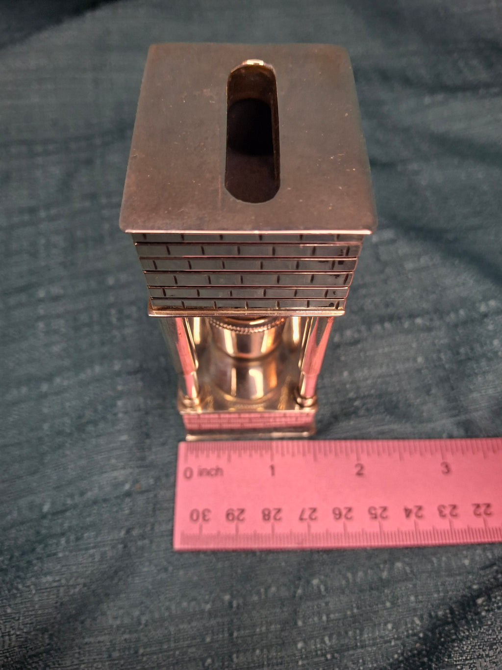 Mid Century 925 Sterling Silver Brick House Travel Full Havdalah Set - Israeli Judaica Besamim, Kiddush Cup & Candle Holder (4.8 oz)