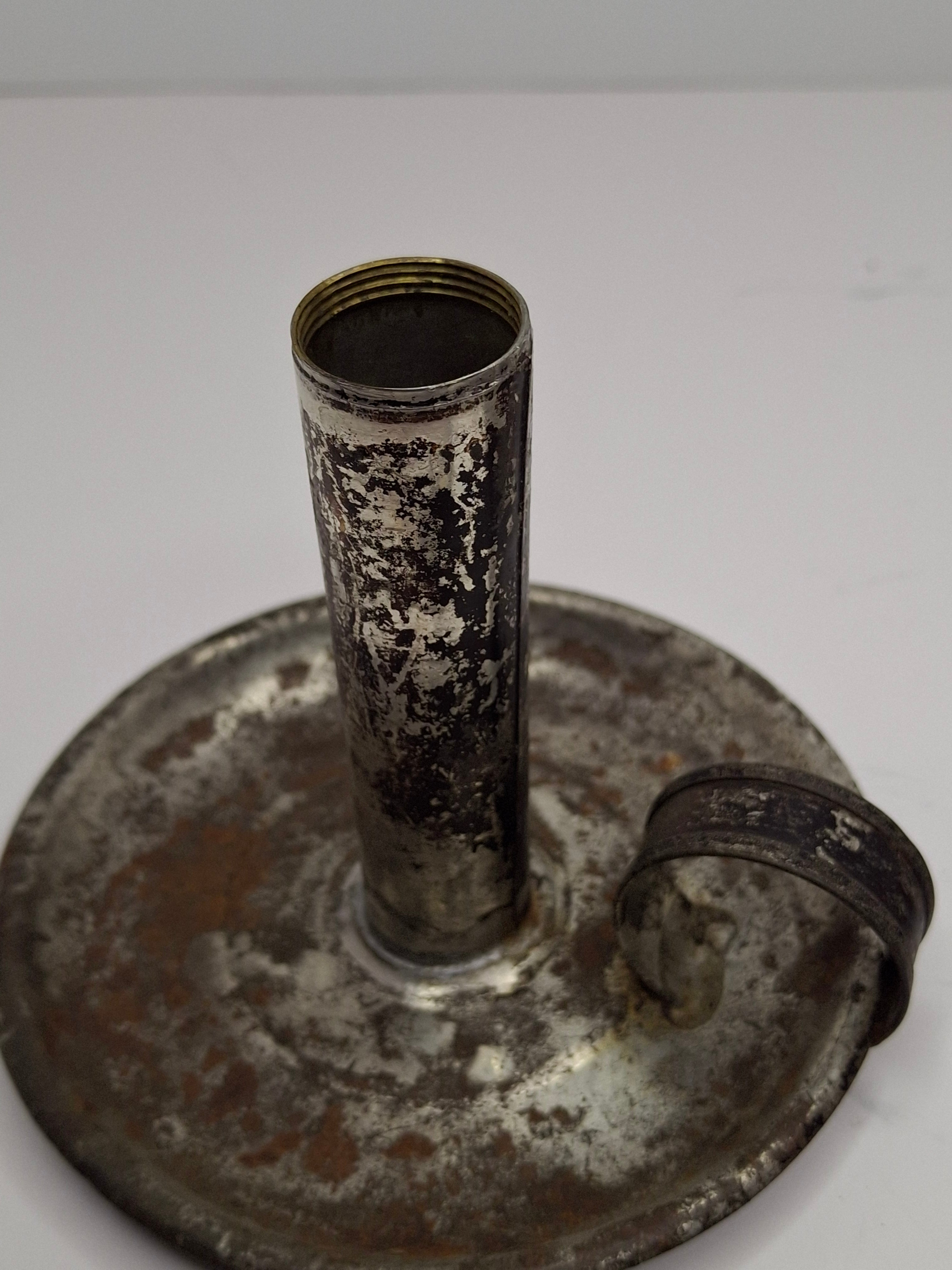 Pair of Mid-19th Century Primitive American Tin Whale Oil Chamber Lamps (Second Lot)