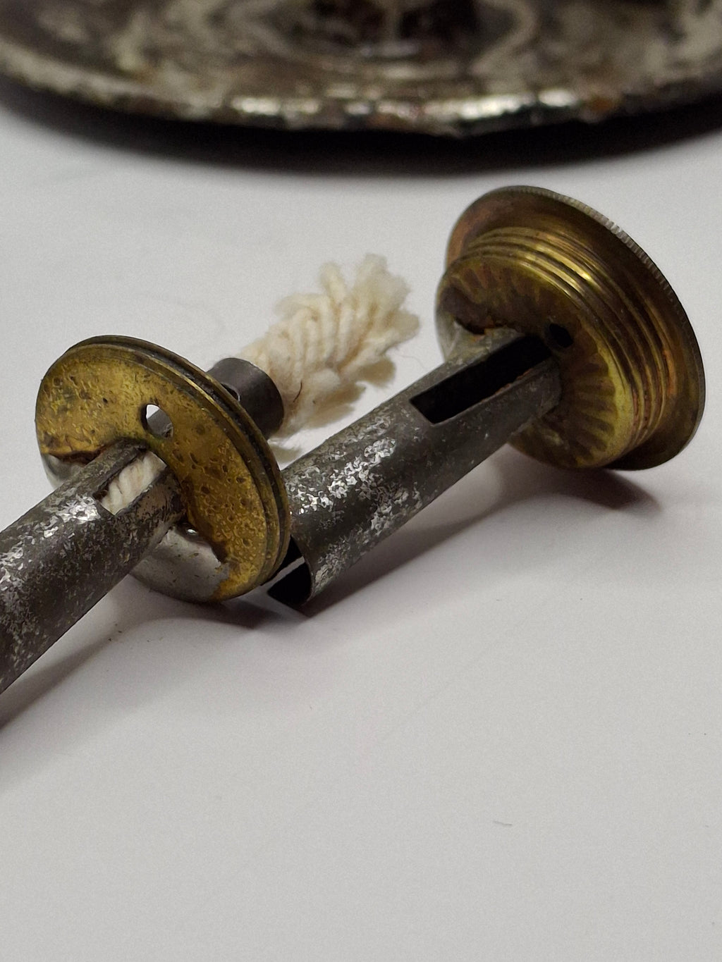 Pair of Mid-19th Century Primitive American Tin Whale Oil Chamber Lamps (Second Lot)