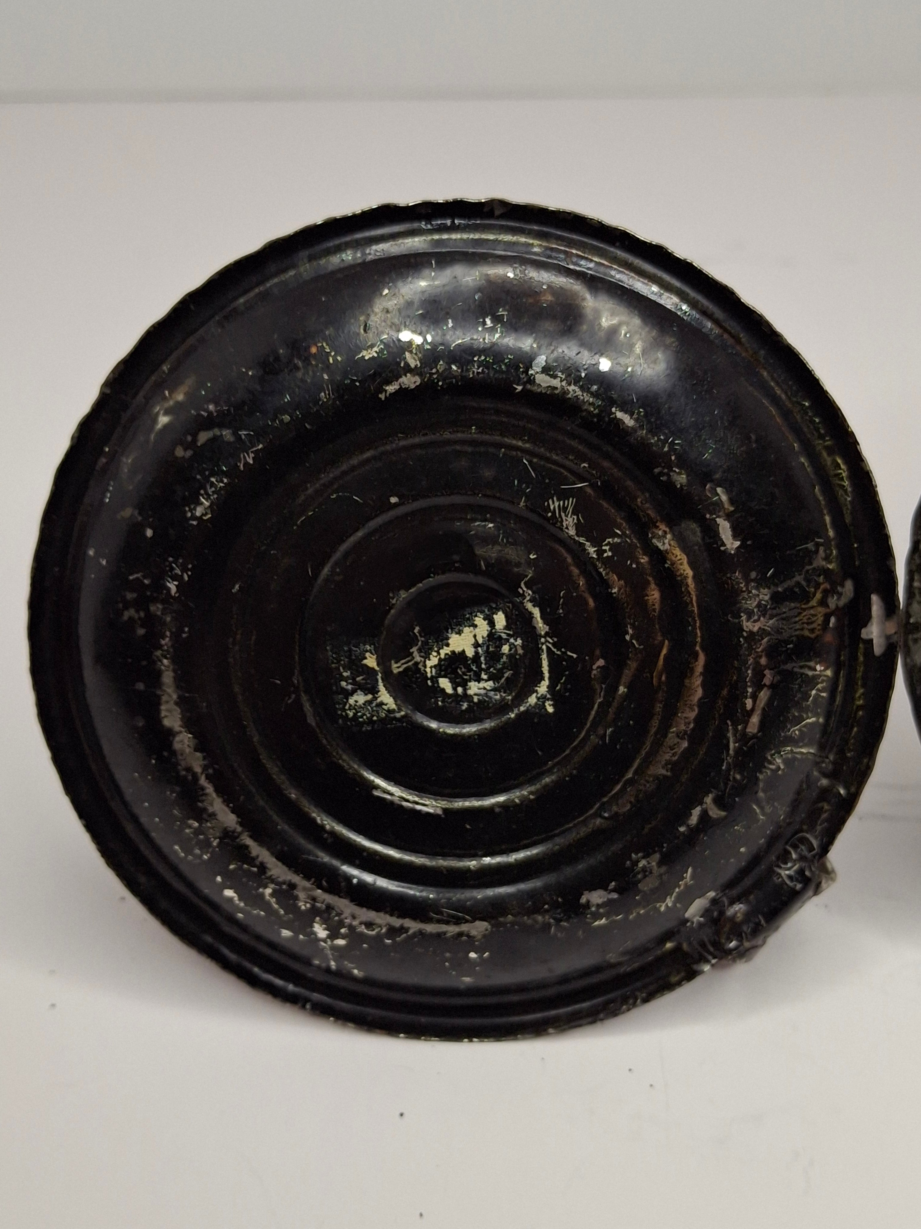 Pair of Mid-19th Century Primitive American Tin Whale Oil Chamber Lamps