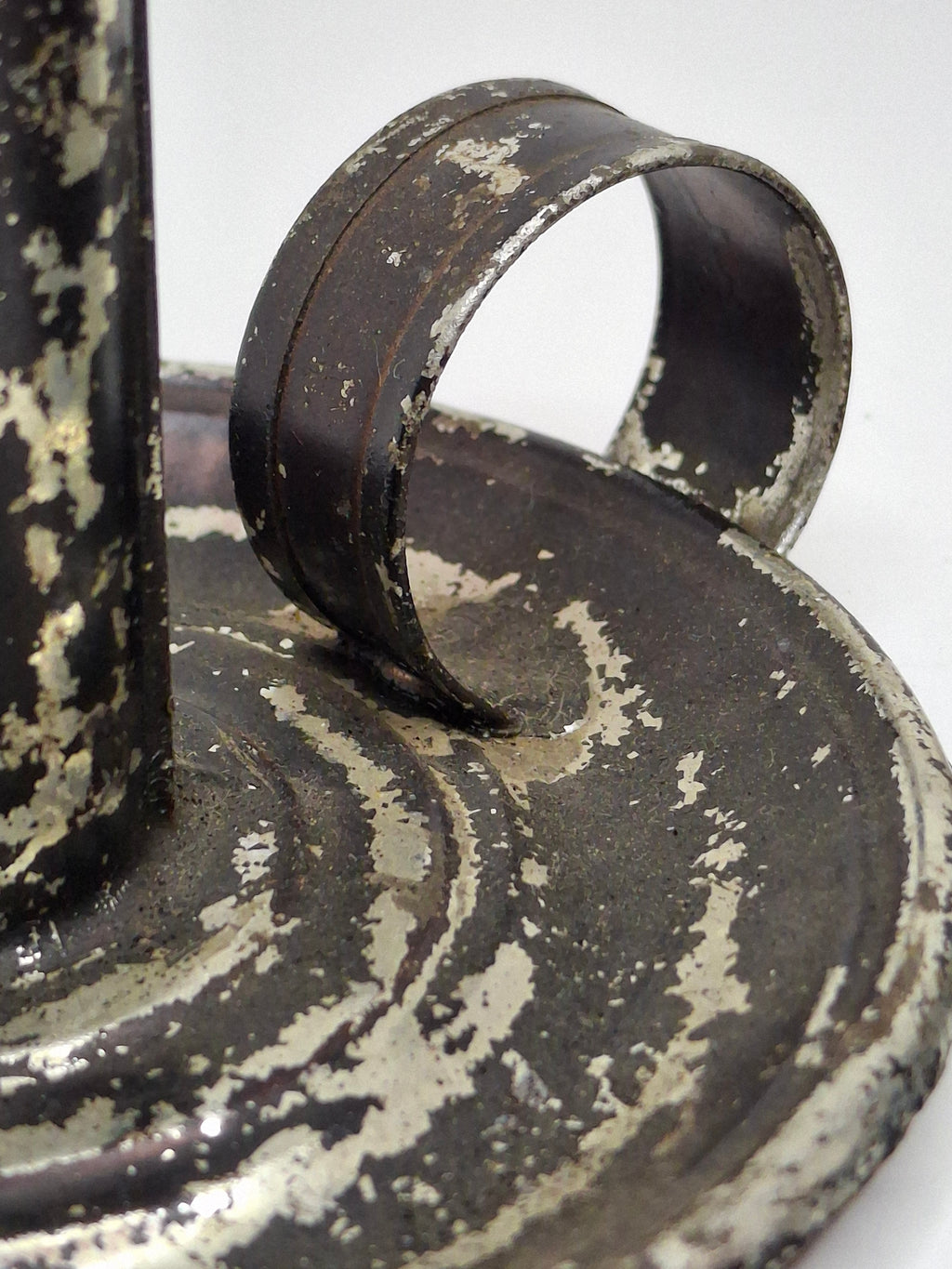 Pair of Mid-19th Century Primitive American Tin Whale Oil Chamber Lamps