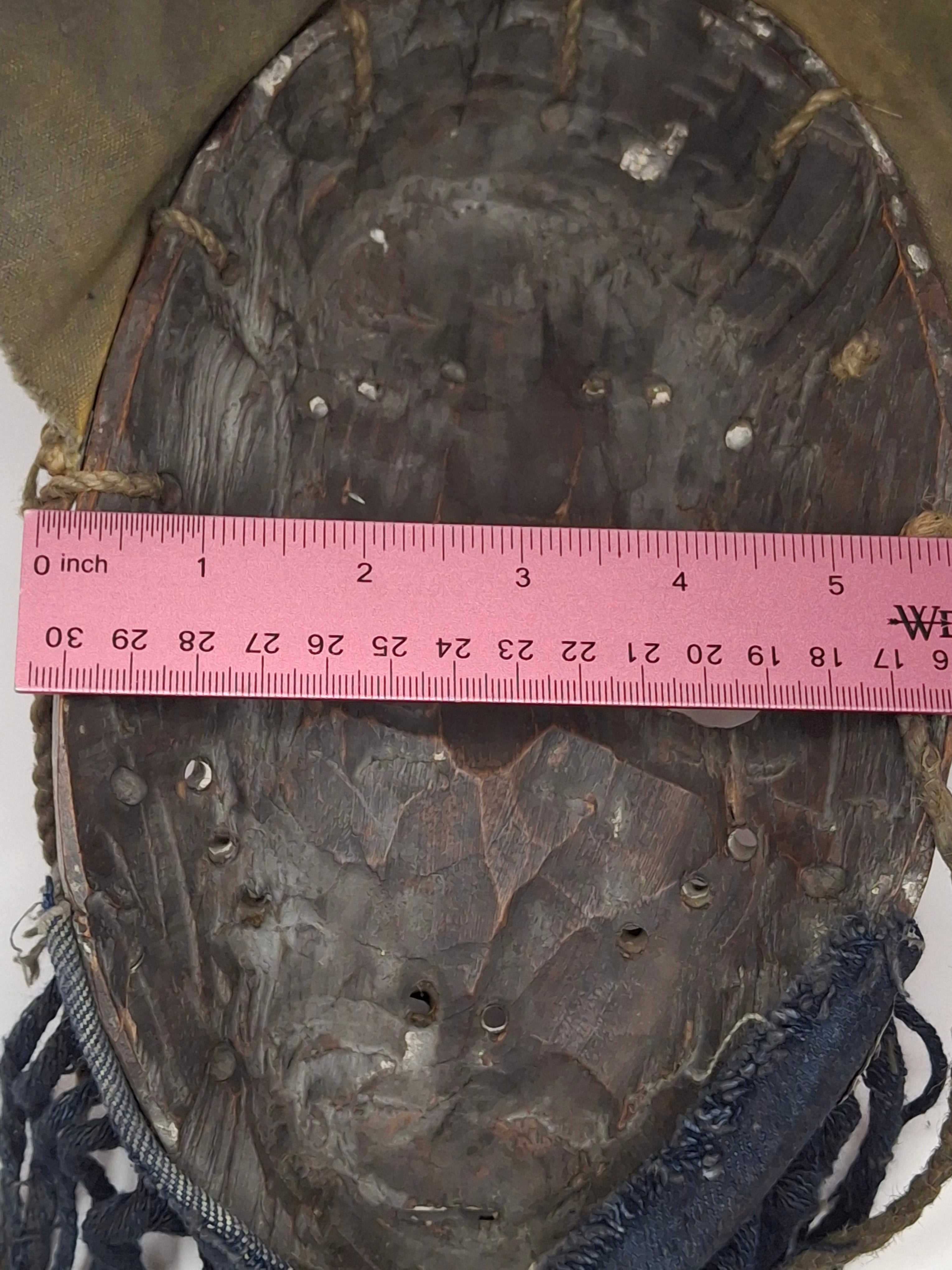 Antique African Marka Mask Mali - Hand Carved Wood Brass Overlay Fiber Beard 19th/20th C. - Authentic Tribal Art Bambara Influence