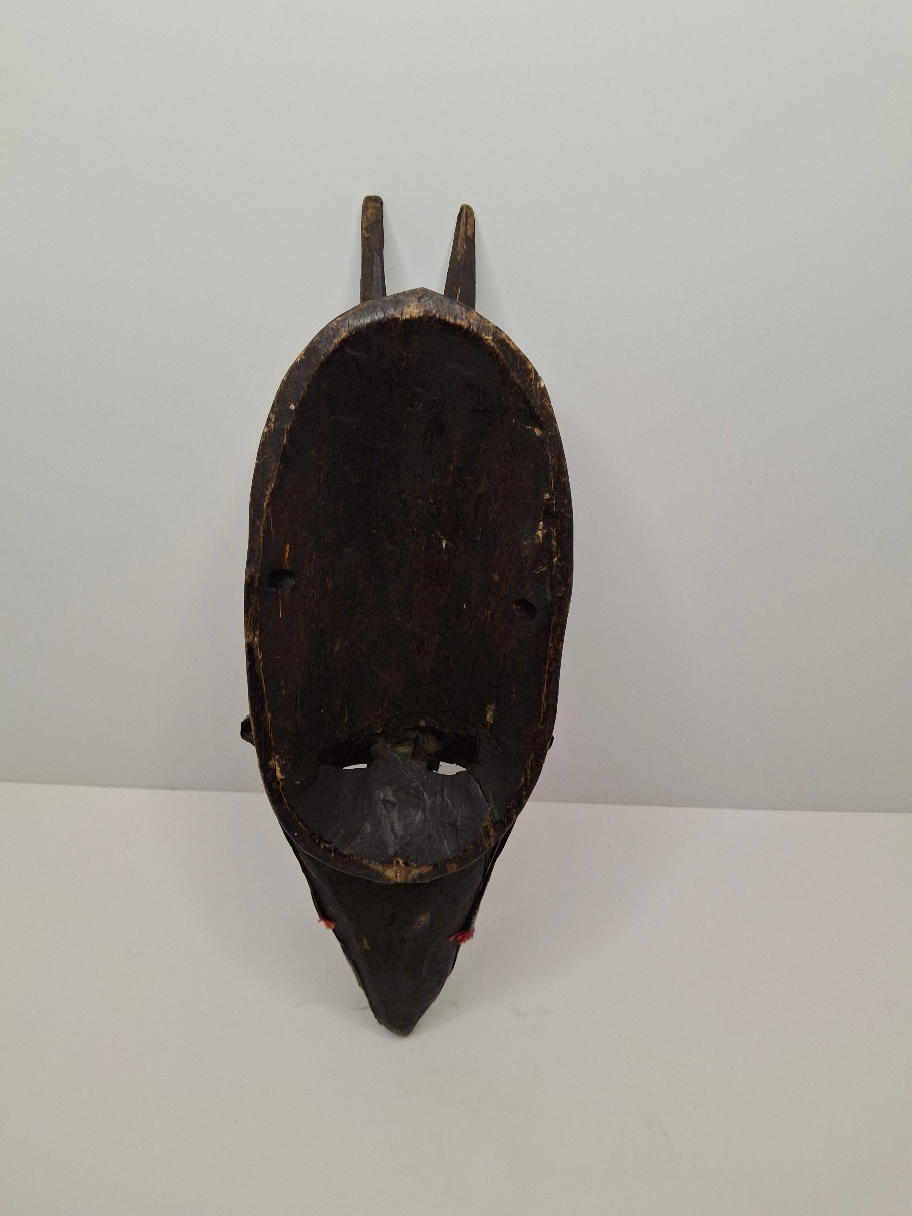 Authentic Marka African Mask Mali - Hammered Brass & Copper Over Wood - Bambara Ntomo Ritual Carving - Mid-20th Century - 10" Tribal Art