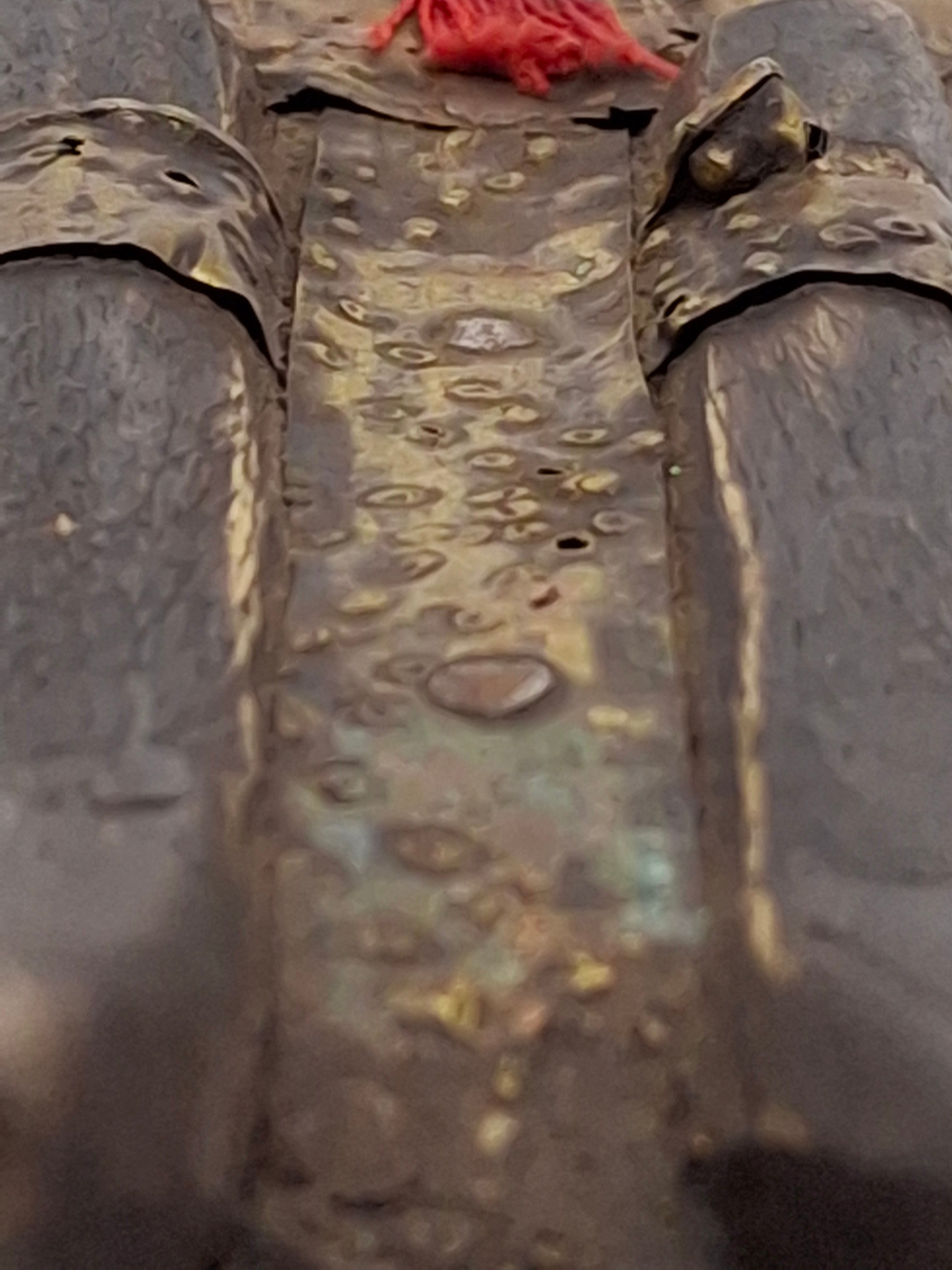 Authentic Marka African Mask Mali - Hammered Brass & Copper Over Wood - Bambara Ntomo Ritual Carving - Mid-20th Century - 10" Tribal Art