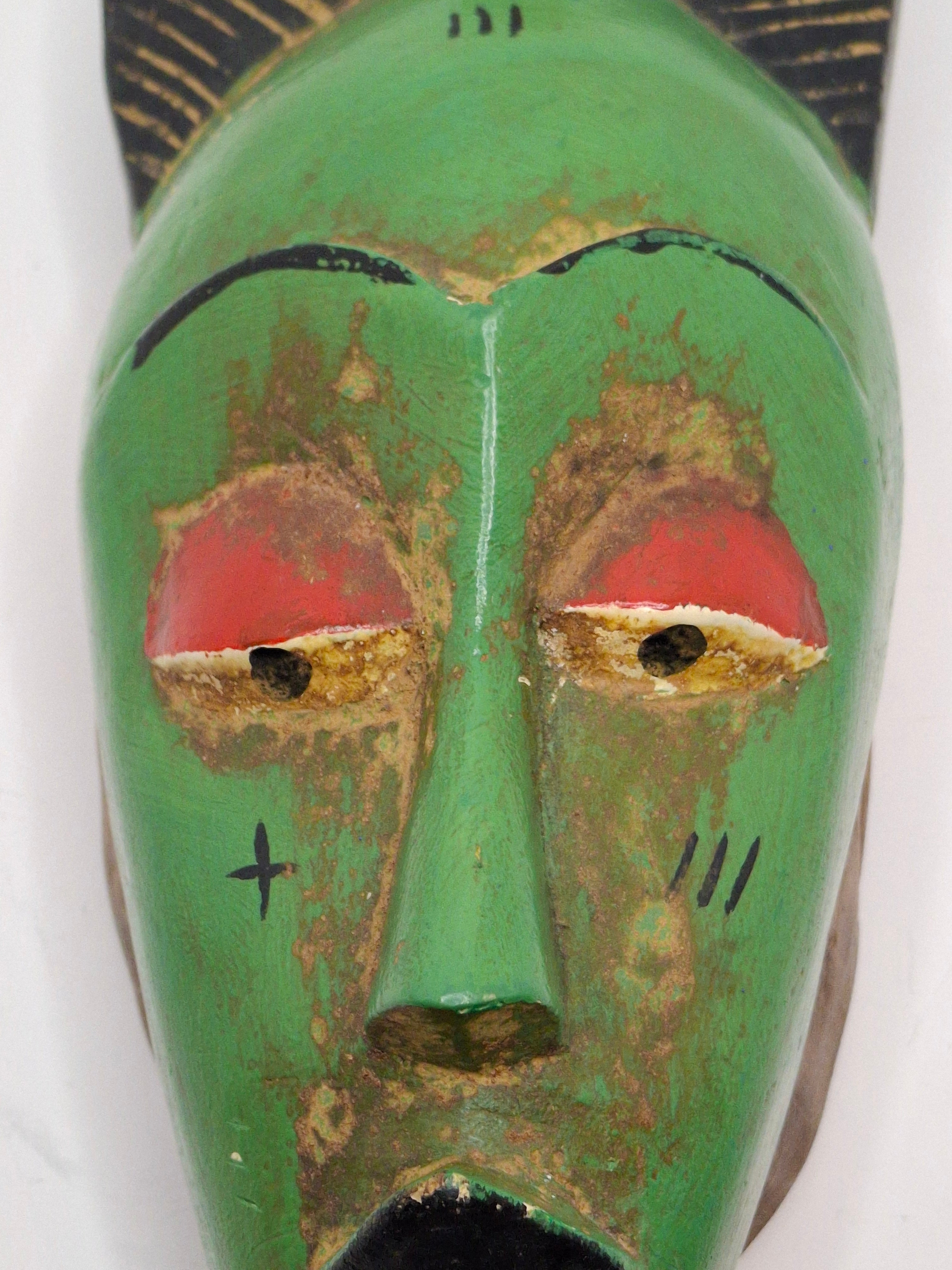 Authentic Baule Goli Kpan Ritual Mask Ivory Coast – Hand Carved Wood – 13.5" x 4"