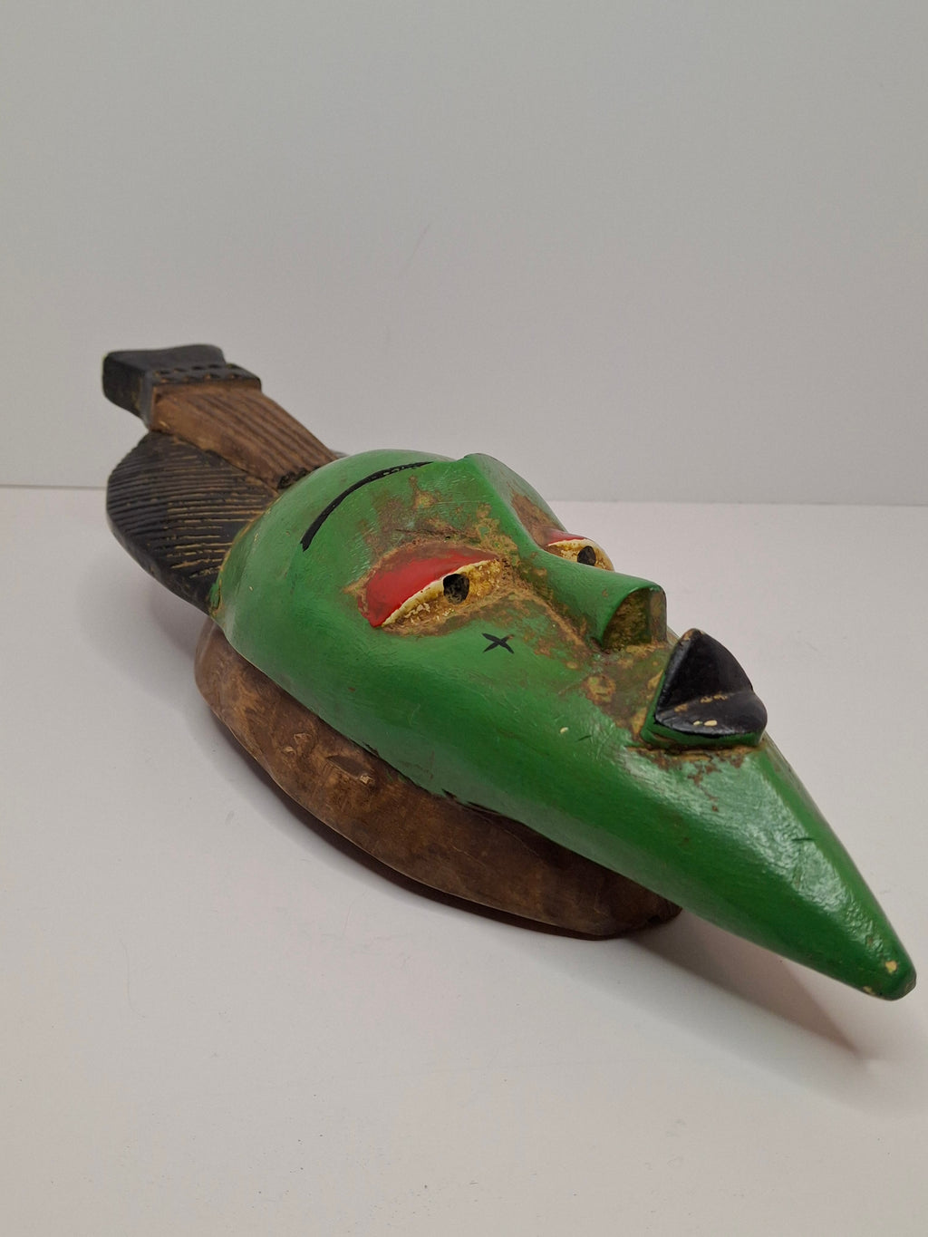 Authentic Baule Goli Kpan Ritual Mask Ivory Coast – Hand Carved Wood – 13.5" x 4"