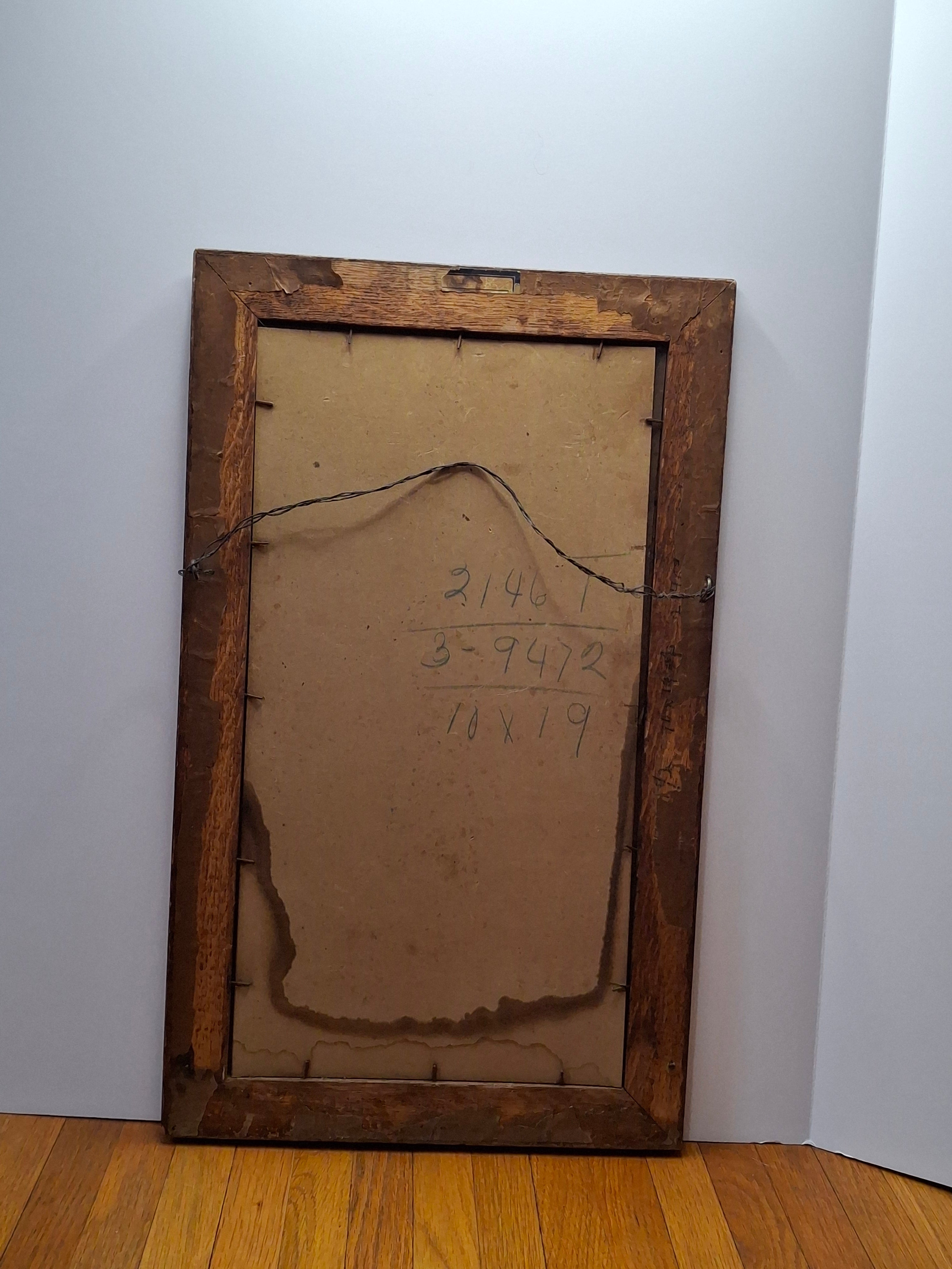 Framed Sepia Print 'Sir Galahad' by George Frederic Watts c.1910 - Oak Frame