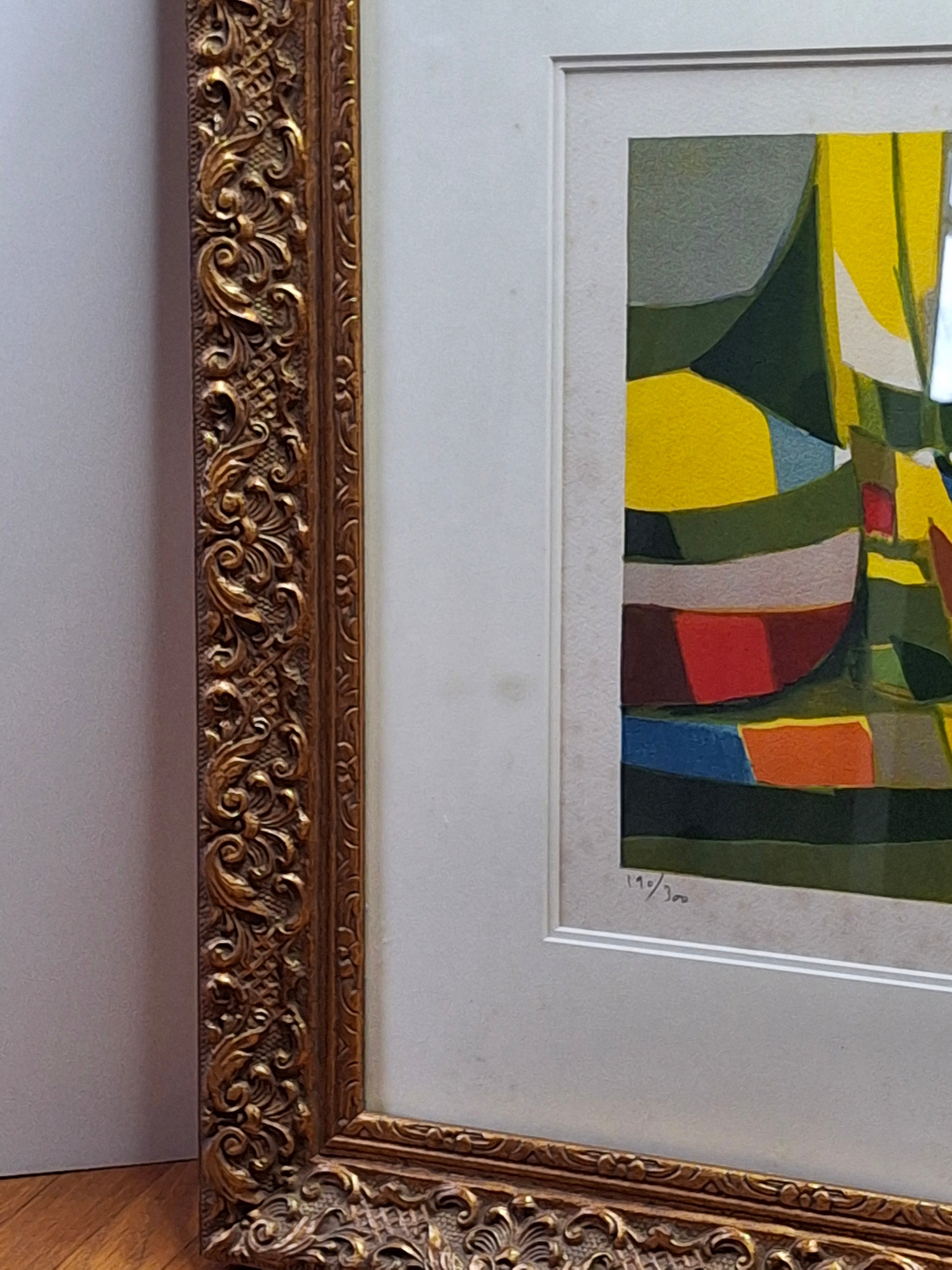 Marcel Mouly Signed Lithograph "Les Chalutiers" Trawlers Limited Edition 190/300 French MCM