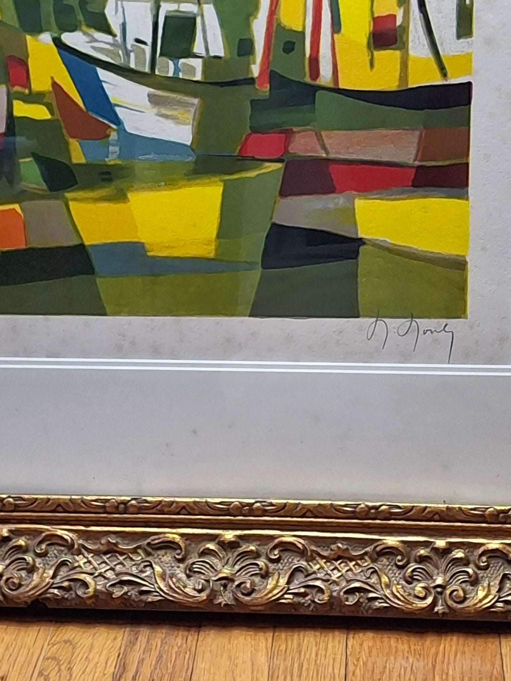 Marcel Mouly Signed Lithograph "Les Chalutiers" Trawlers Limited Edition 190/300 French MCM