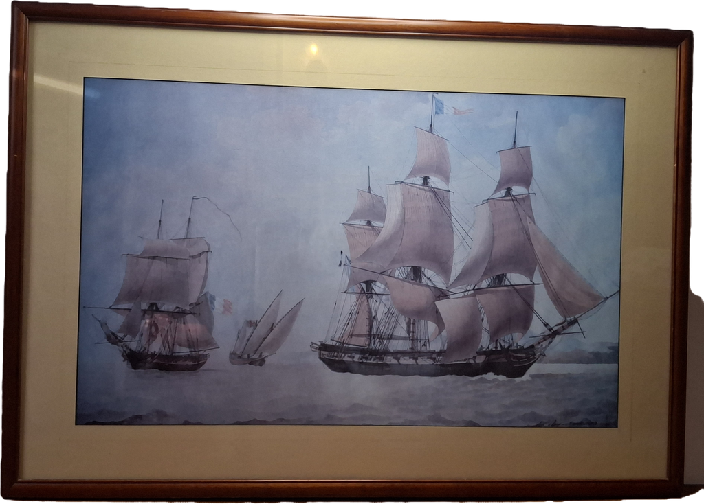 Antique 1889 Signed Maritime Ship Portrait Watercolor Sailing Ships Framed