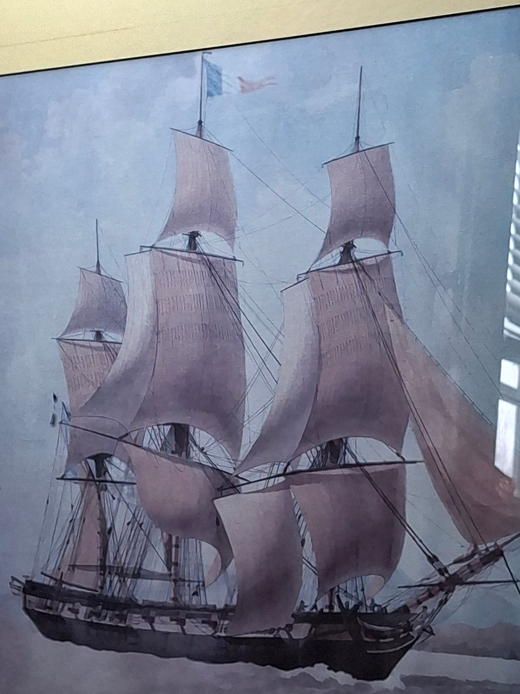 Antique 1889 Signed Maritime Ship Portrait Watercolor Sailing Ships Framed