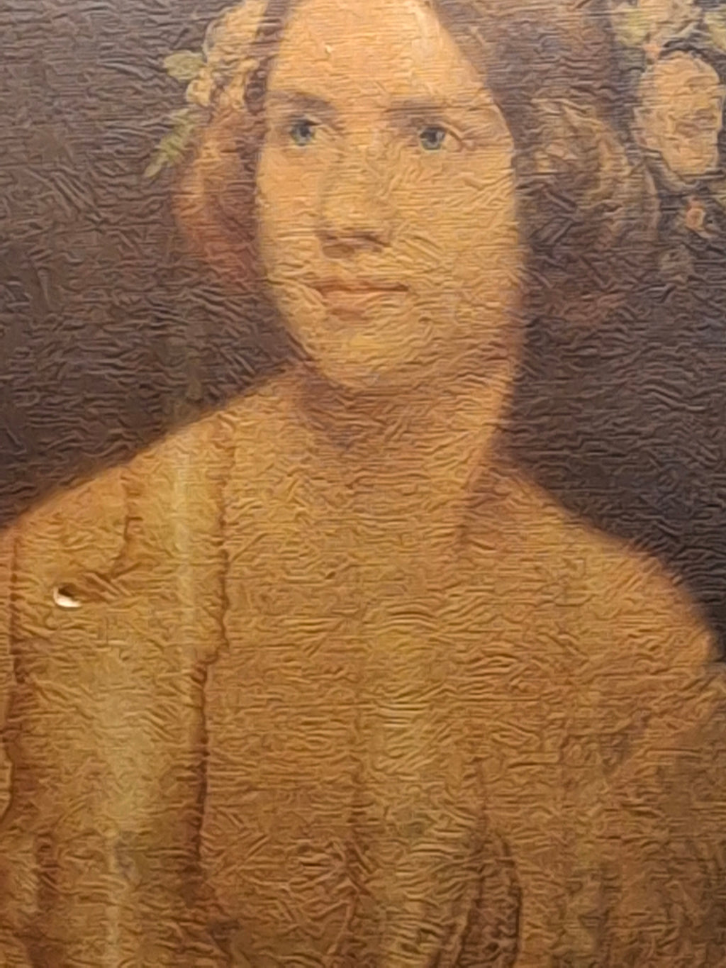 Victorian Oval Oil Portrait Painting - Young Woman Original Frame, As-Is
