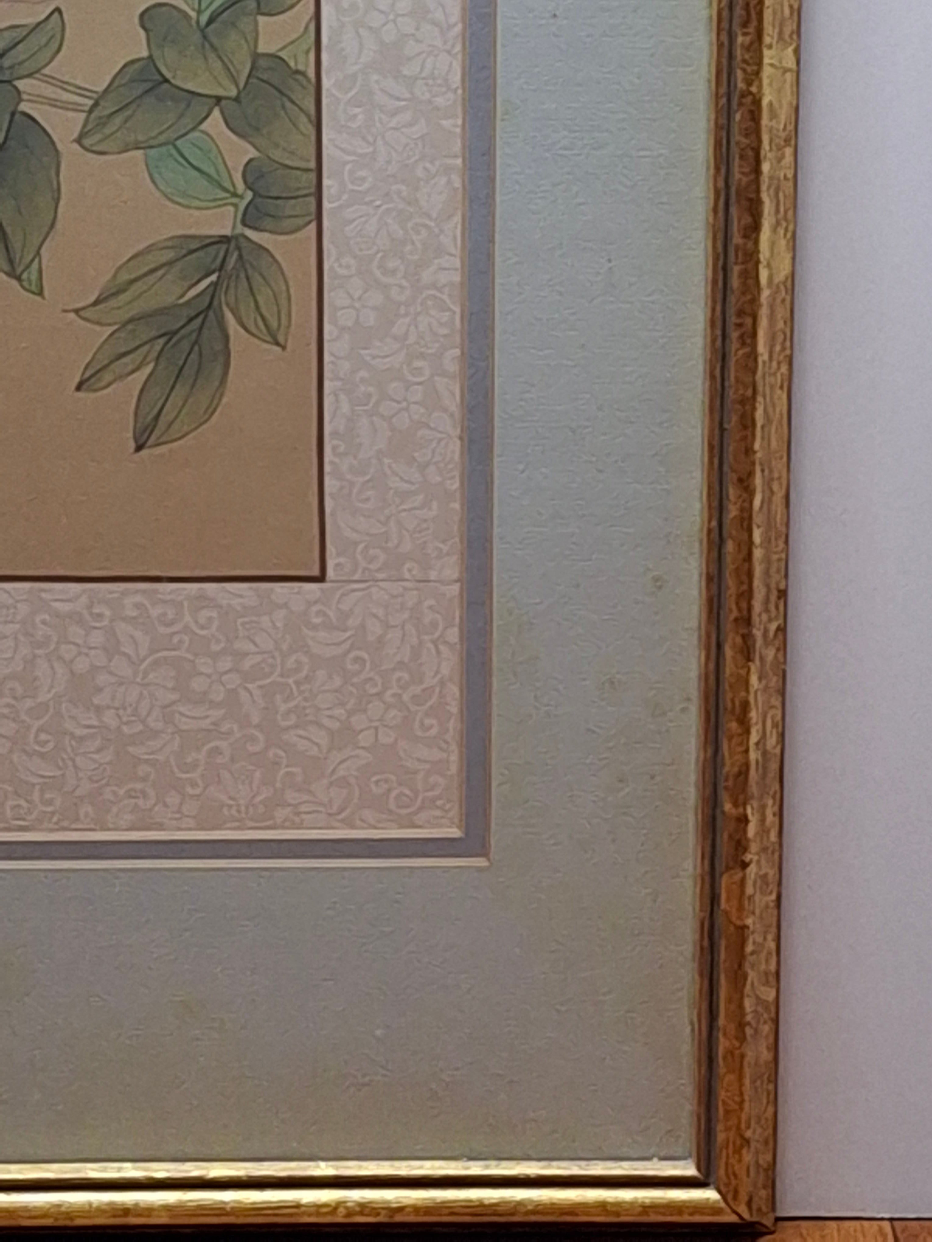 Chinese Republic Era Silk Painting: Peonies & Butterflies Calligraphy Red Seal