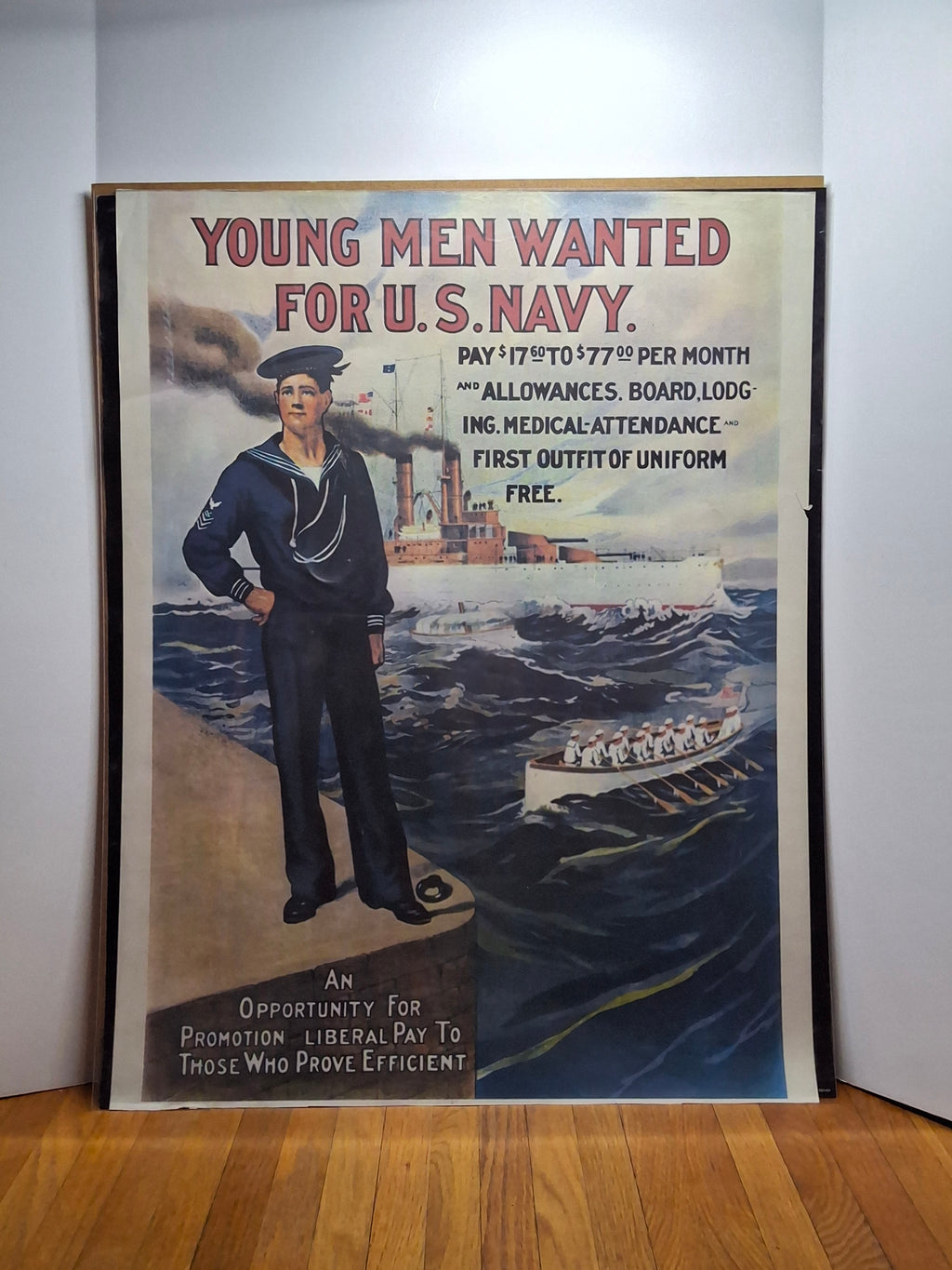 Reproduction WWI U.S. Navy Recruitment Poster - "Young Men Wanted for U.S. Navy"