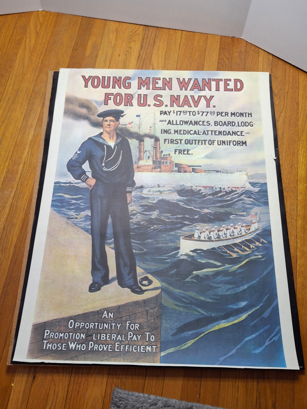 Reproduction WWI U.S. Navy Recruitment Poster - "Young Men Wanted for U.S. Navy"
