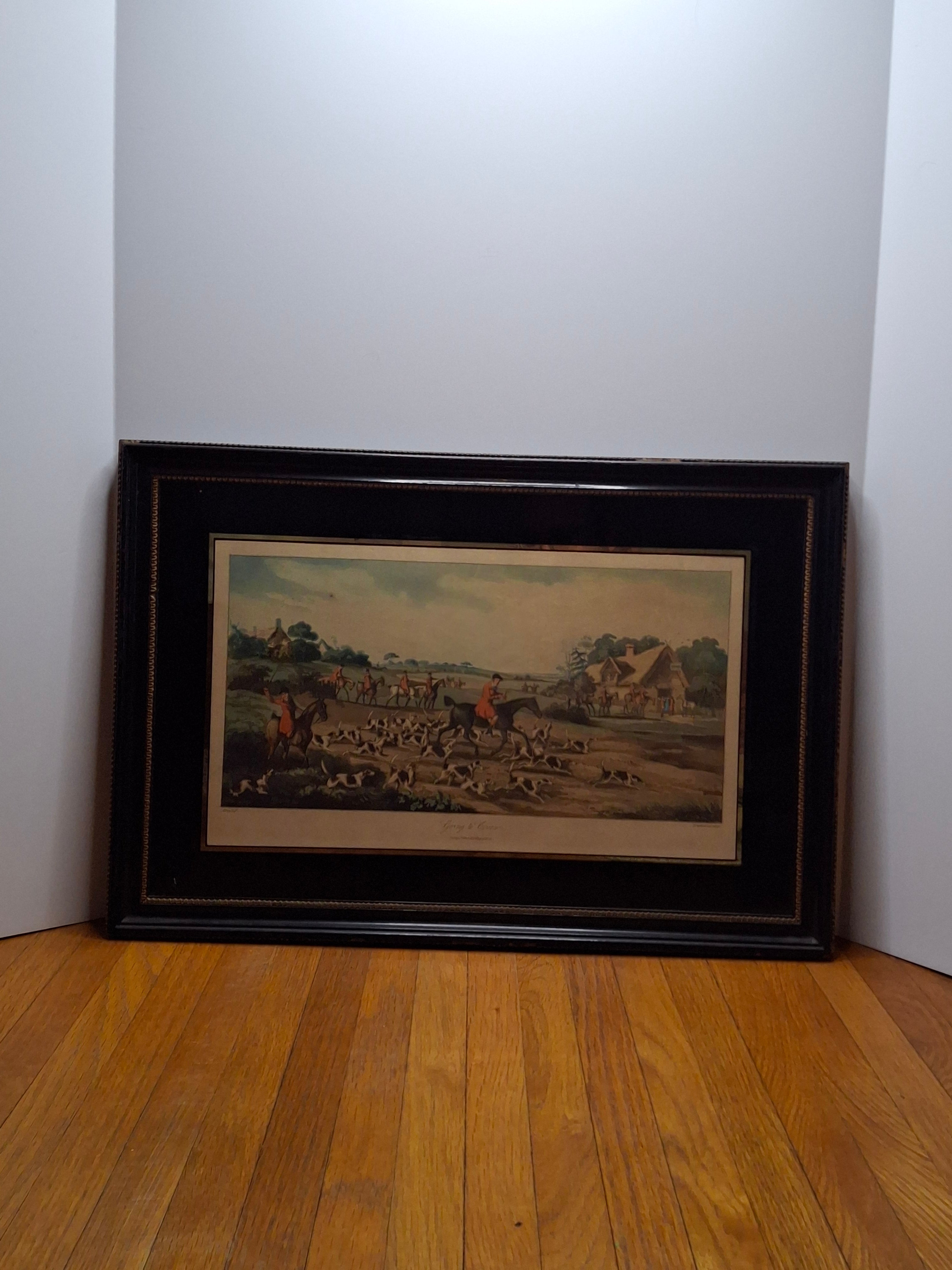 Antique 1821 Henry Alken "Going to Cover" Hand-Colored Aquatint Fox Hunting Engraving - Framed with Philip Suval Provenance