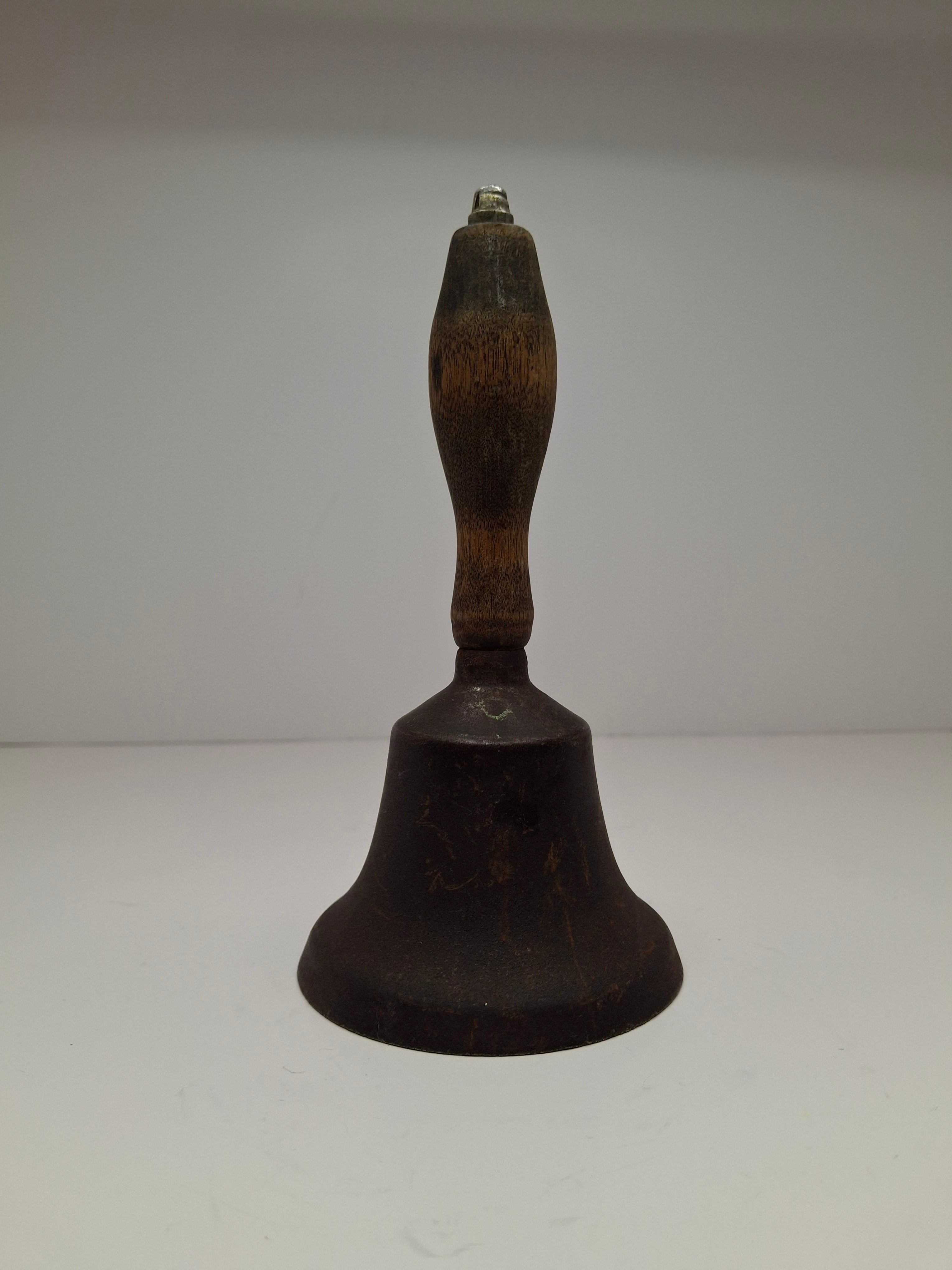 Late 19th Century Brass Hand Bell with Turned Wooden Handle - School/Dinner Bell