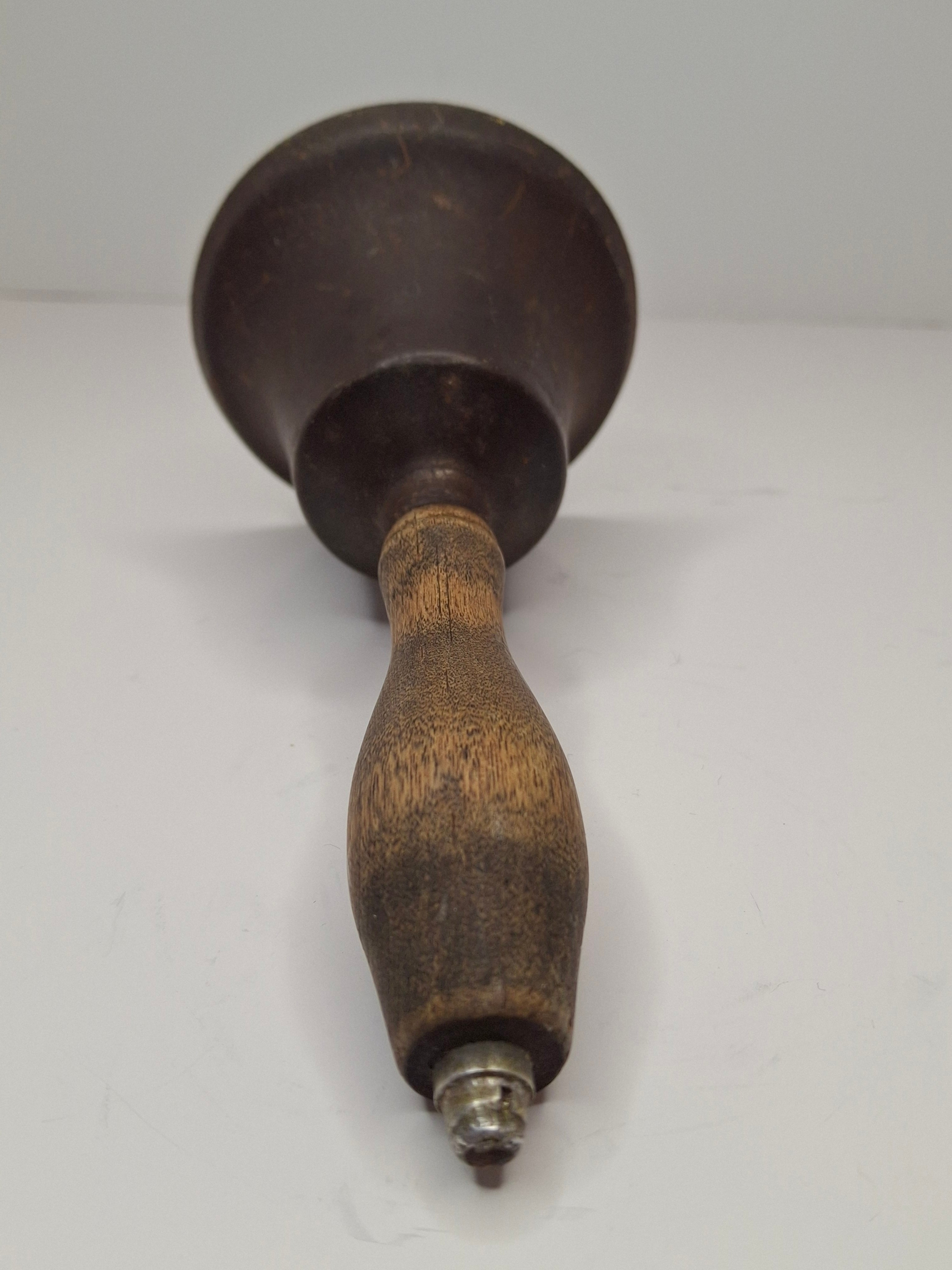 Late 19th Century Brass Hand Bell with Turned Wooden Handle - School/Dinner Bell