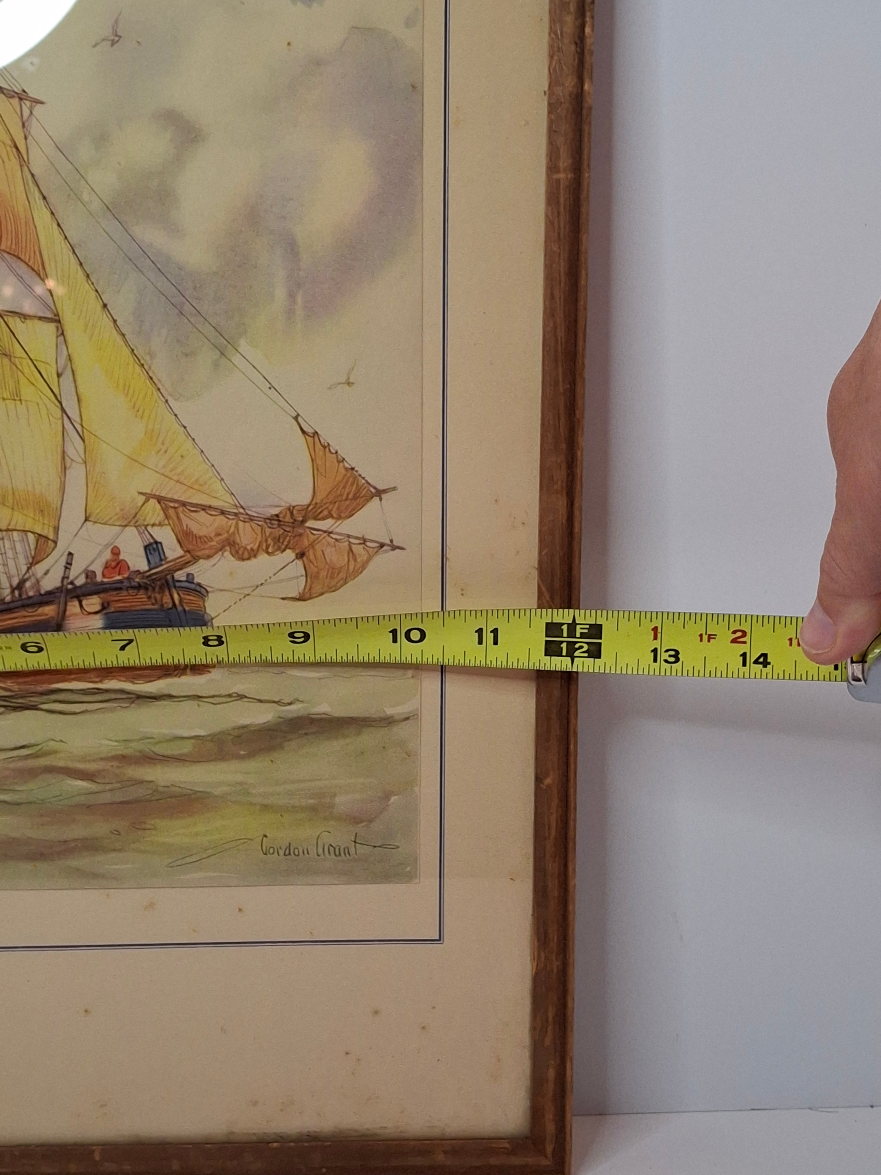 Gordon Grant Signed Lithograph "The Shadow of the Dock" 1947 AAA Marine Art