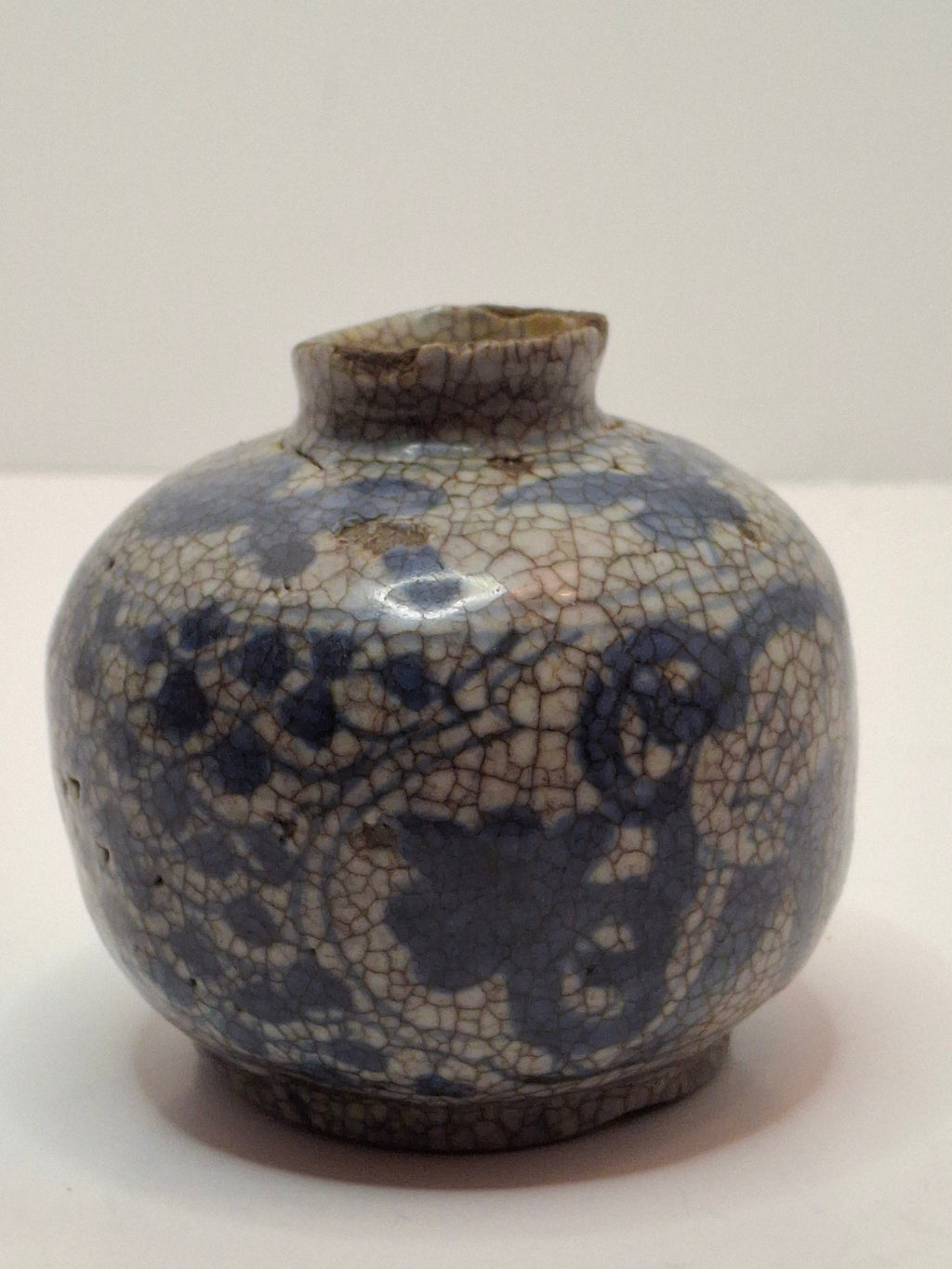 Pair of Antique Chinese Blue and White Crackle Glaze Porcelain Snuff Bottles