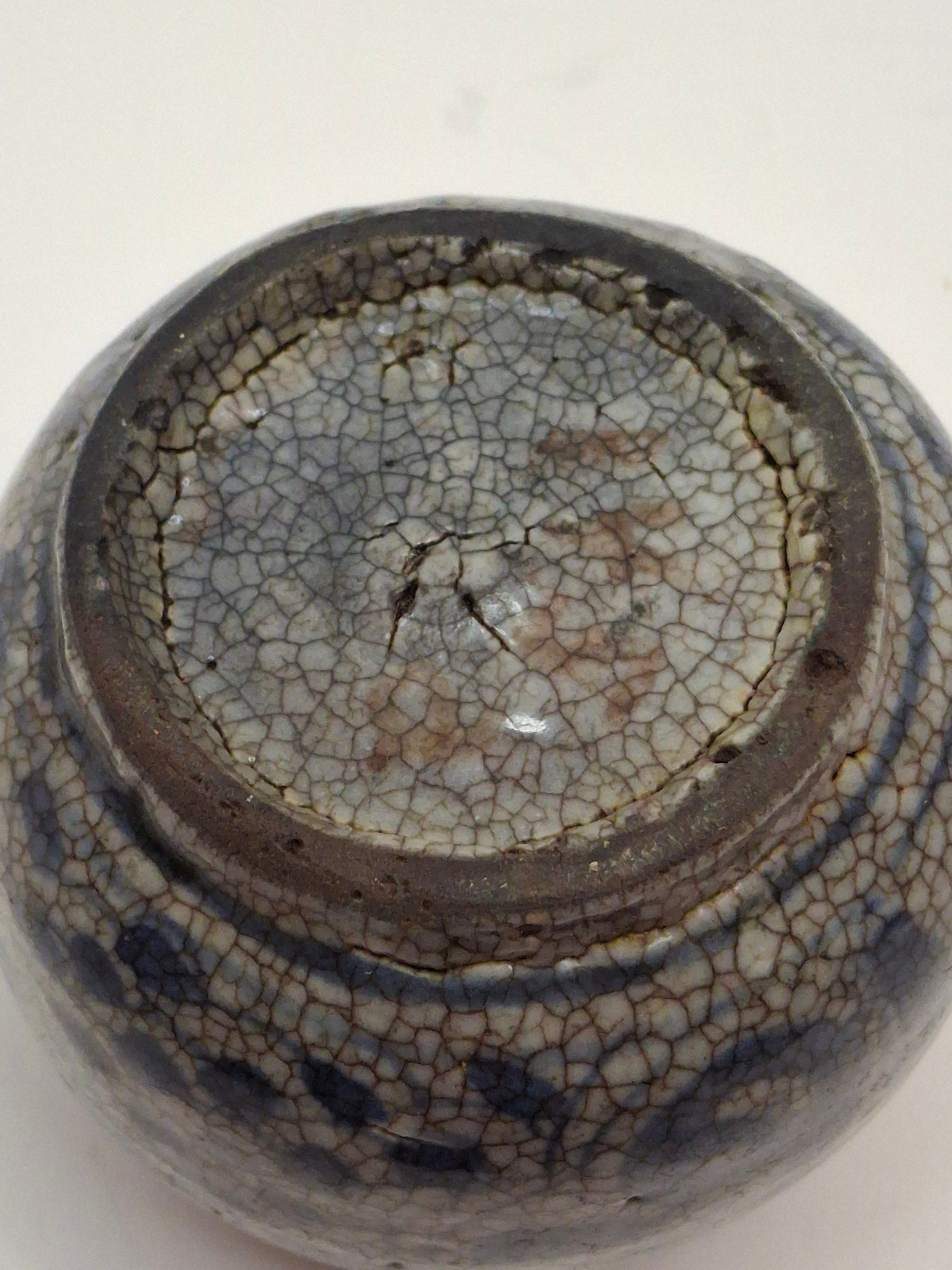 Pair of Antique Chinese Blue and White Crackle Glaze Porcelain Snuff Bottles