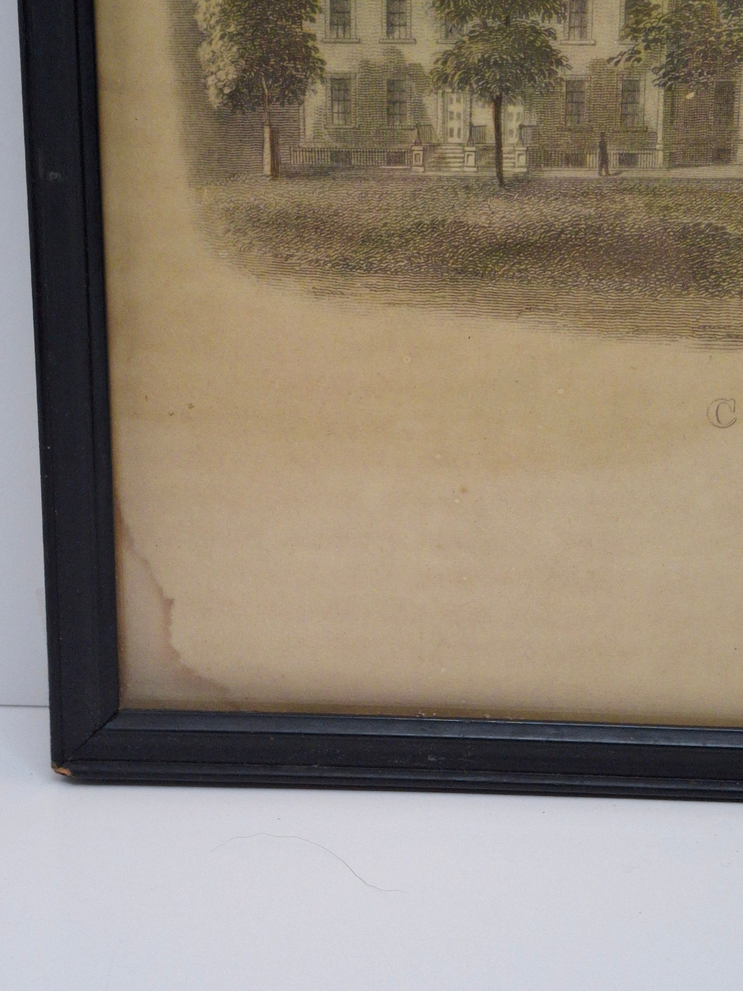 RARE 1828 Original Engraving 'Columbia College, New York' - A.J. Davis, V. Balch