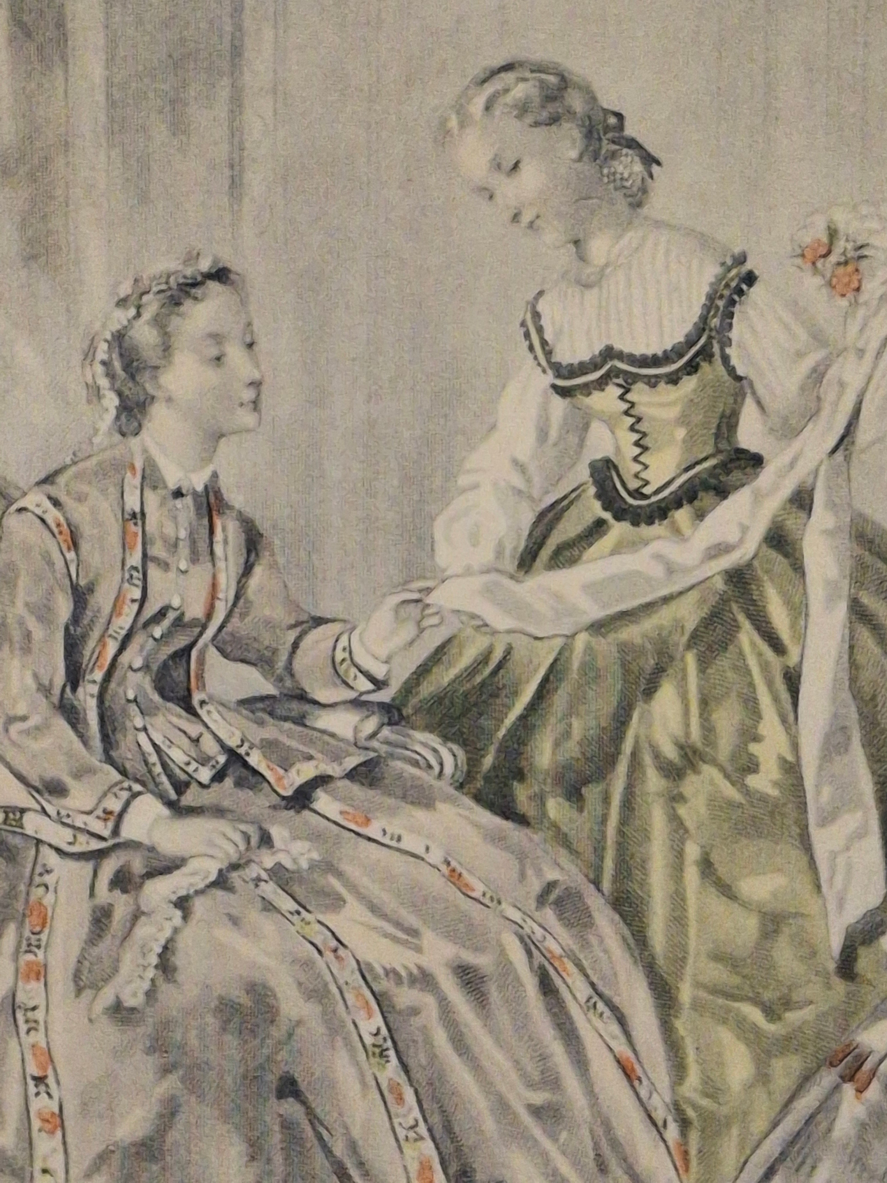 "Pair Antique French Fashion Plates 1860s Le Follet & Magasin des Demoiselles Framed  "