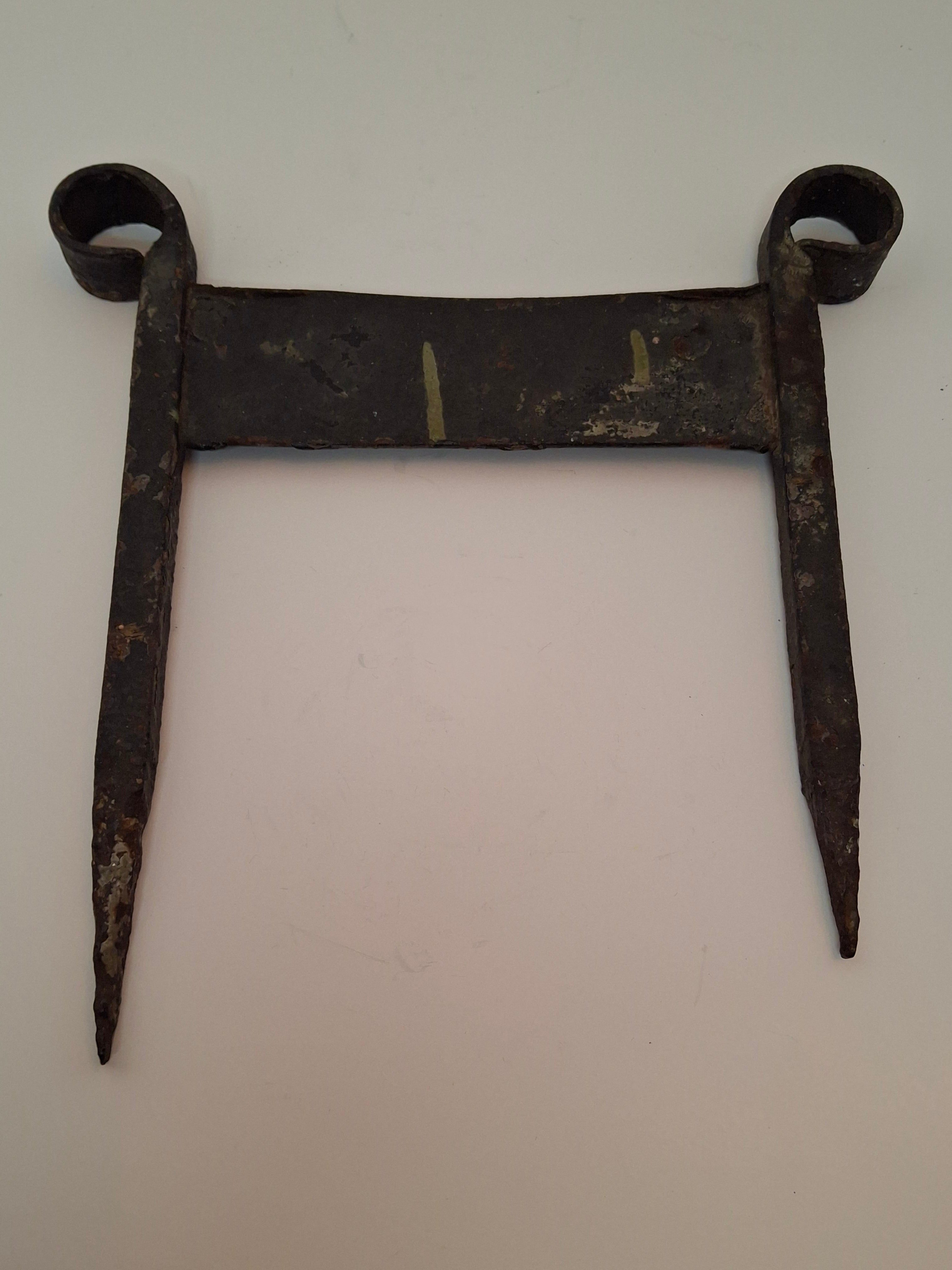 Antique Late 19th Century Primitive Hand-Forged Wrought Iron Boot Scraper 9.75"