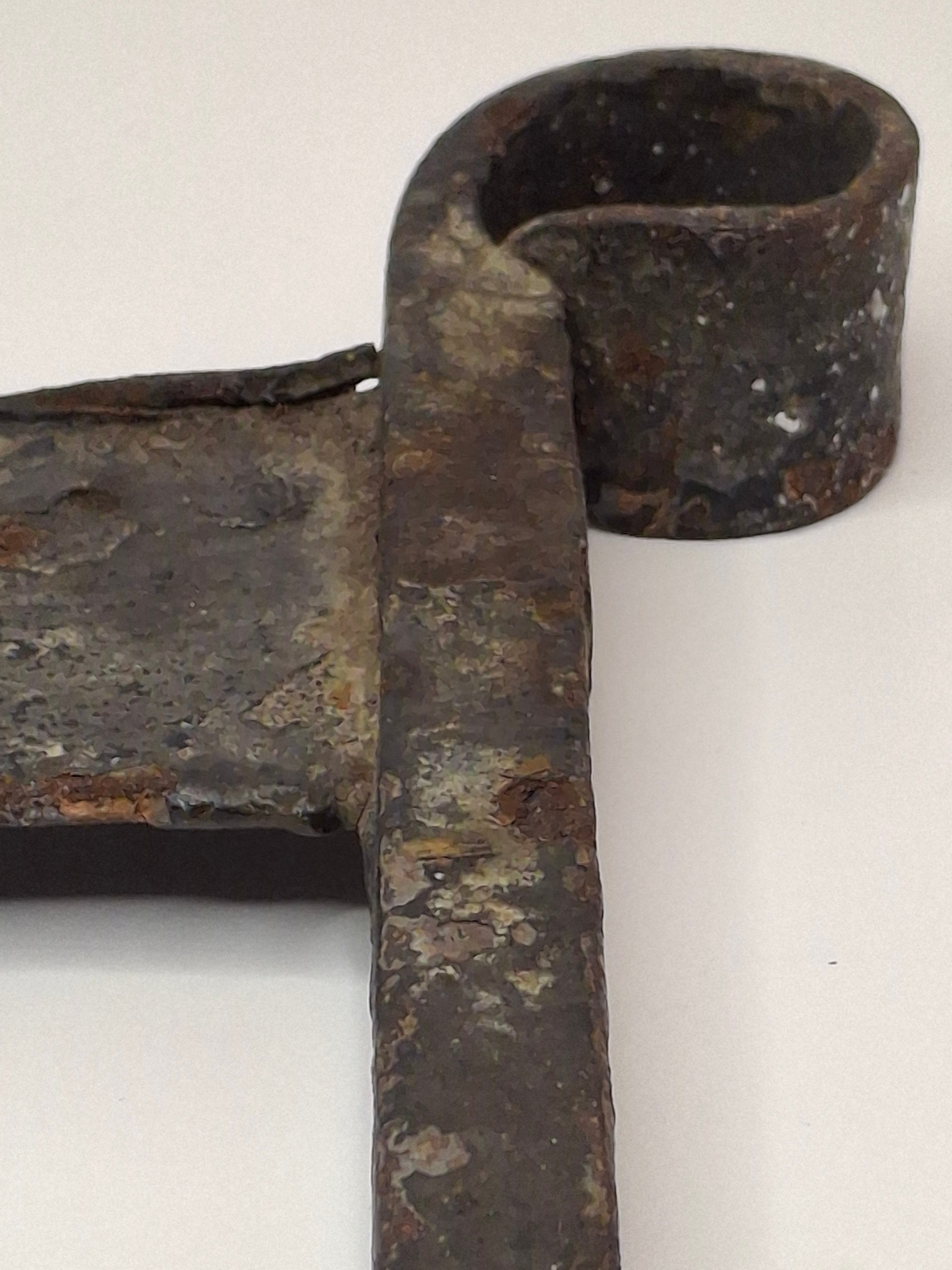 Antique Late 19th Century Primitive Hand-Forged Wrought Iron Boot Scraper 9.75"