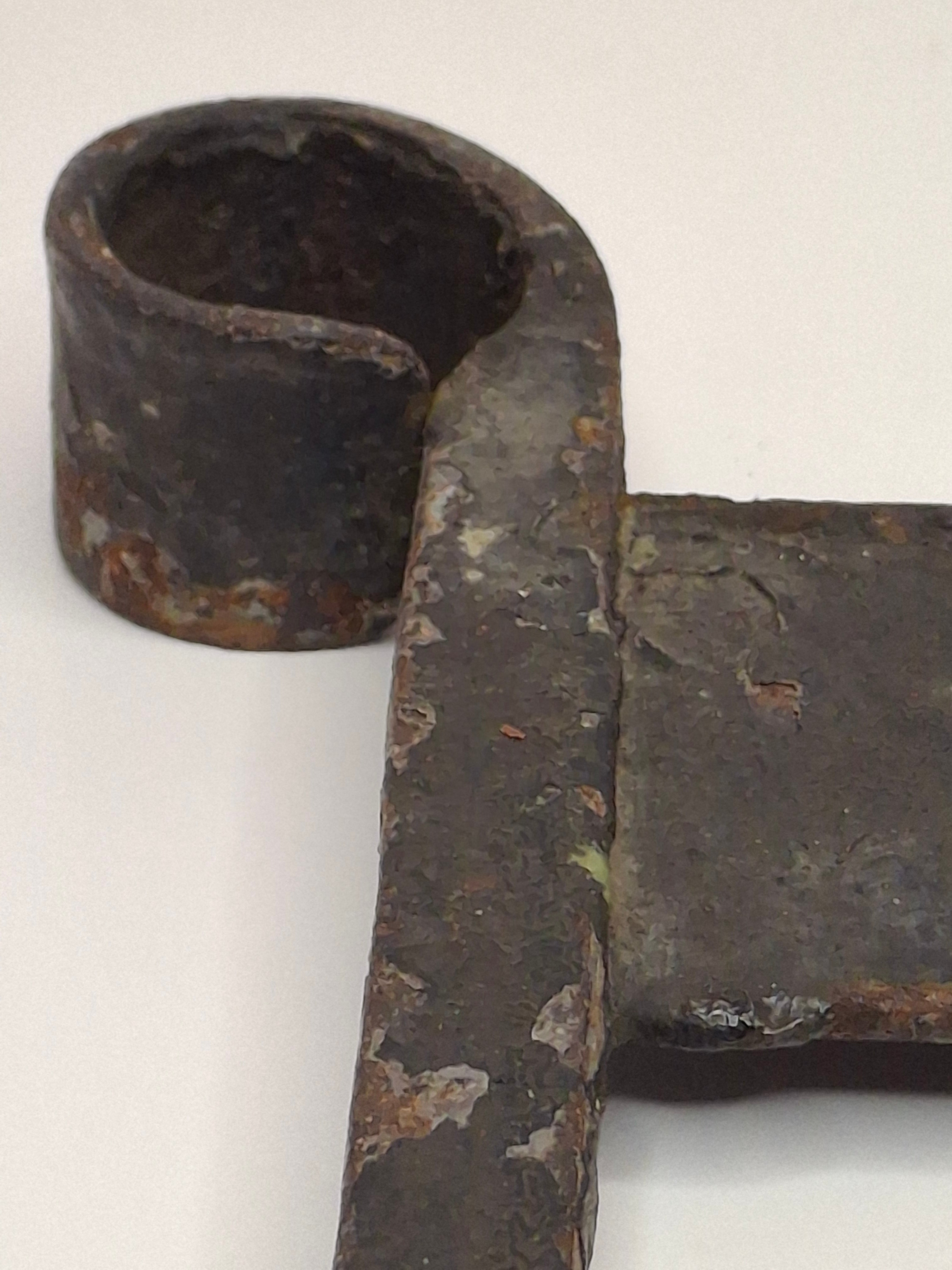 Antique Late 19th Century Primitive Hand-Forged Wrought Iron Boot Scraper 9.75"