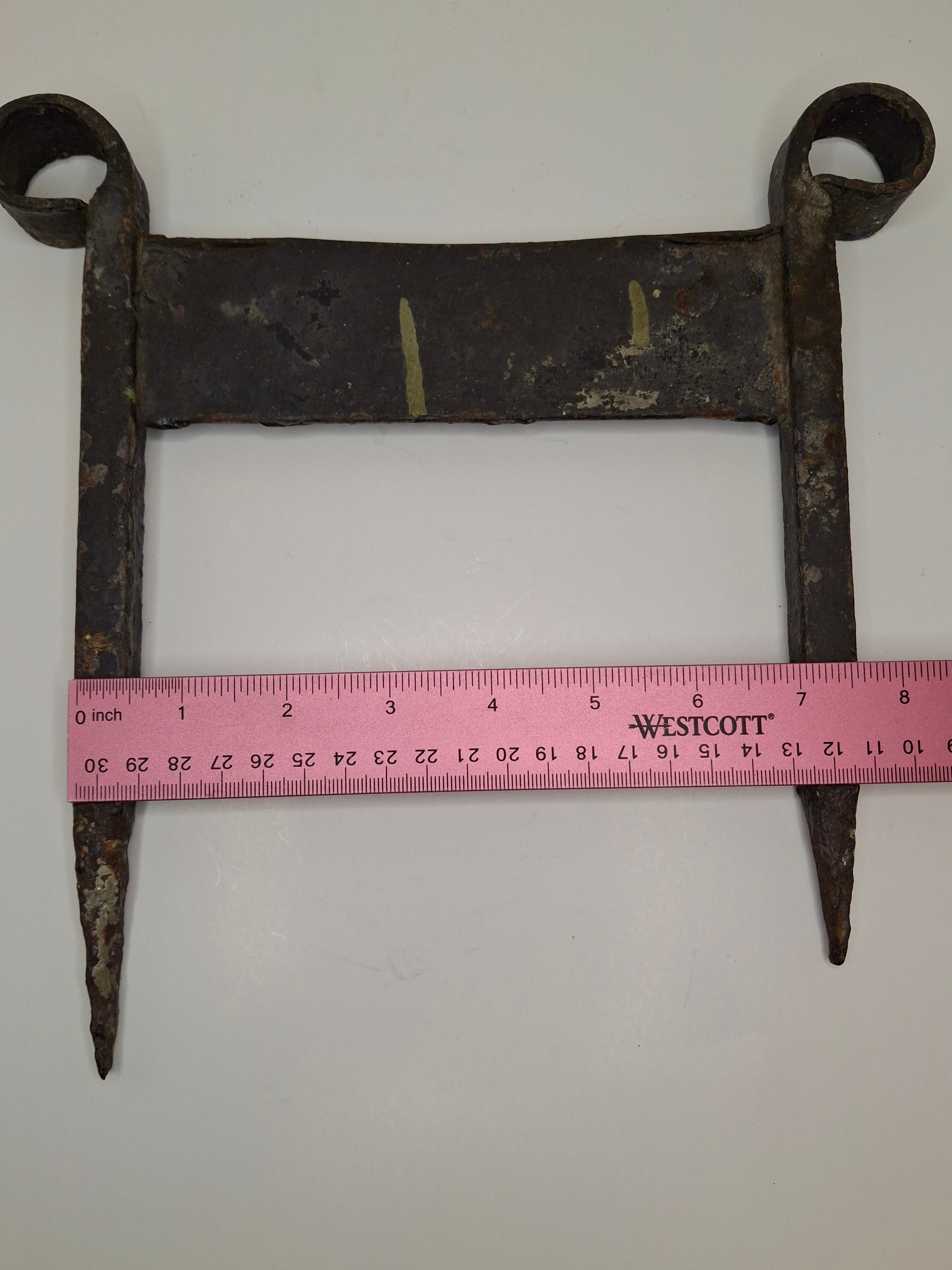 Antique Late 19th Century Primitive Hand-Forged Wrought Iron Boot Scraper 9.75"