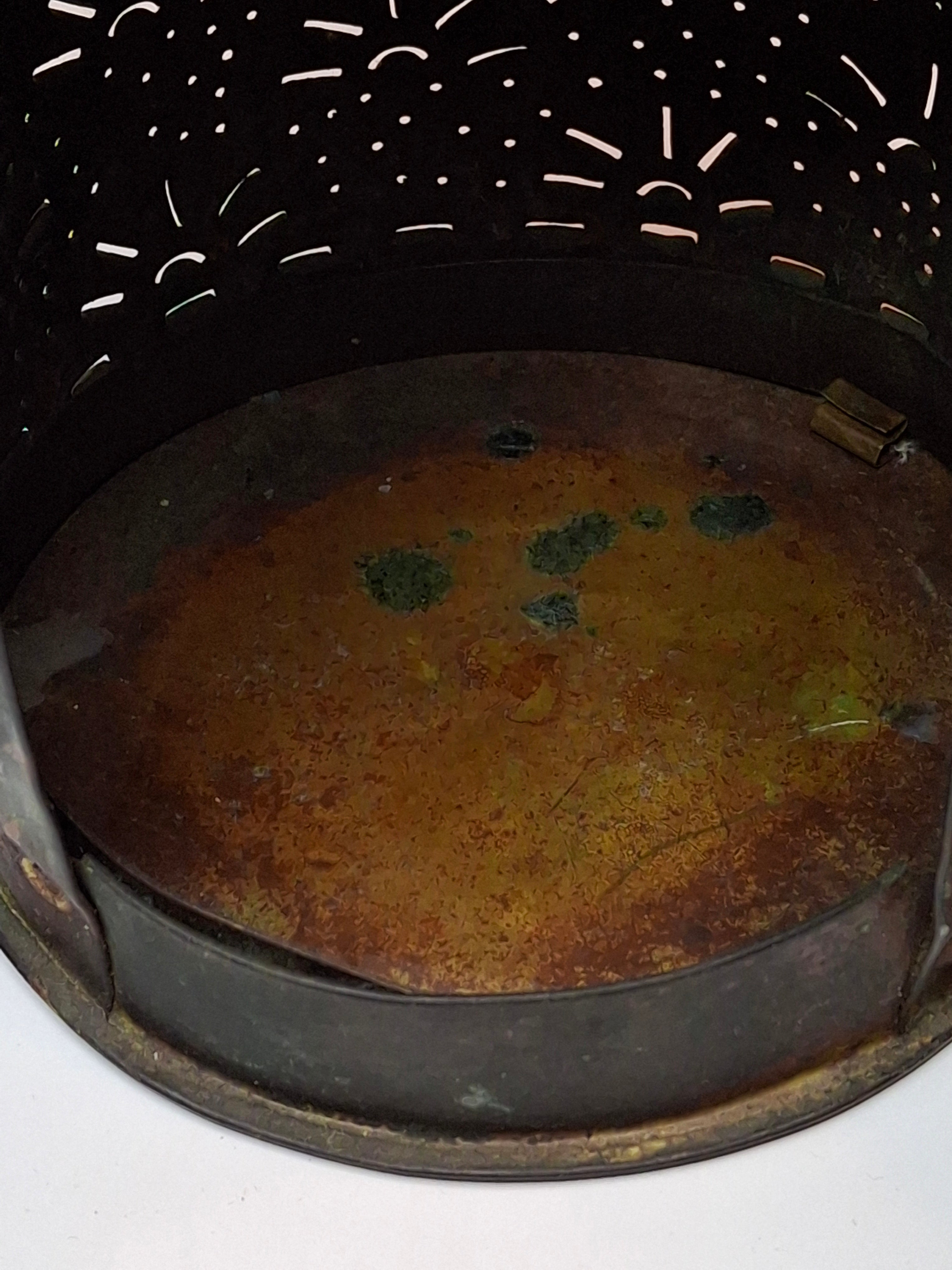 Antique 19th Century Pierced Tin Barn Candle Lantern Primitive Colonial