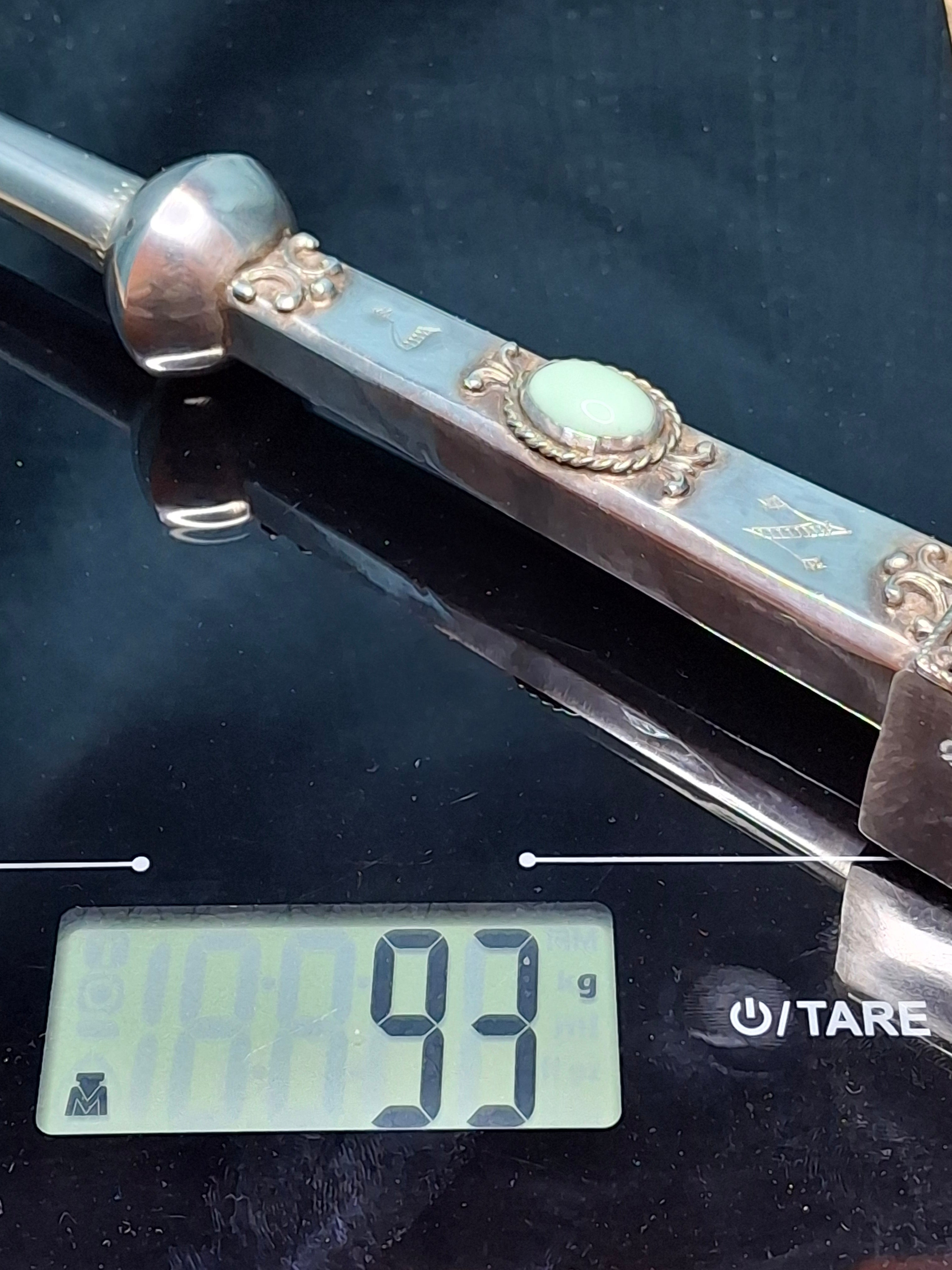 Rare Museum Quality Antique Warsaw Russian Empire Silver Torah Pointer (Yad) with Integrated Besamim Spice Box, Hallmarked 1878 by Assayer Josef Sosnkowski (OC), 84 Zolotniki, Warsaw Horse Head Mark